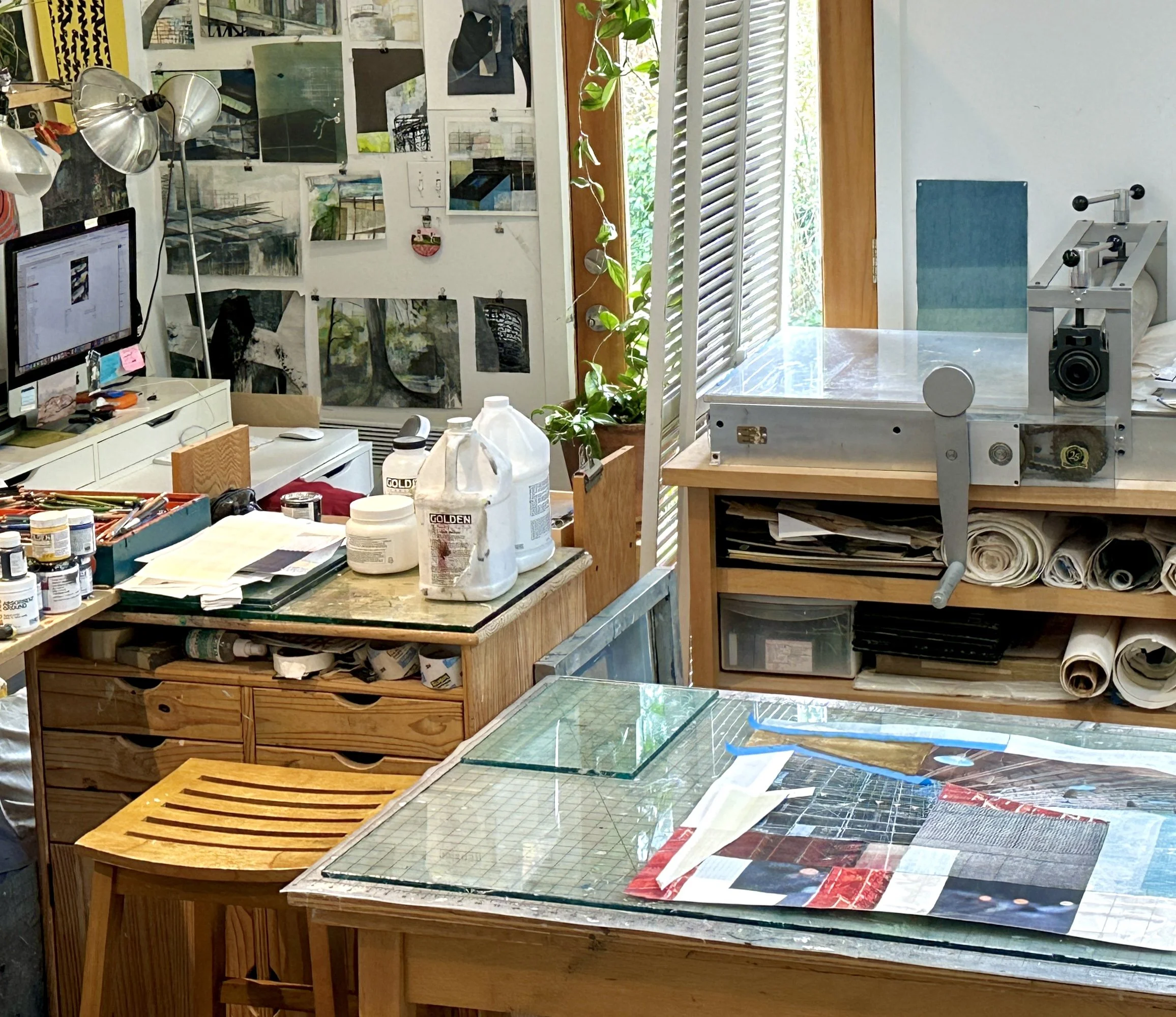 AGK studio shot
Work surfaces and press