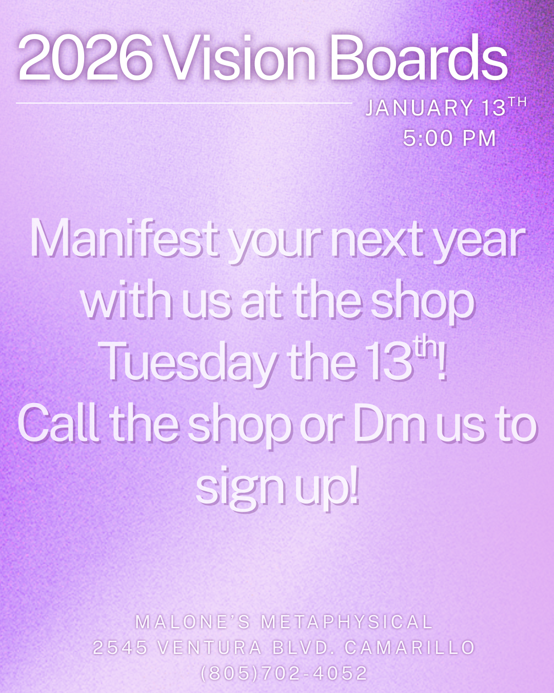 2026 Vision Board Workshop