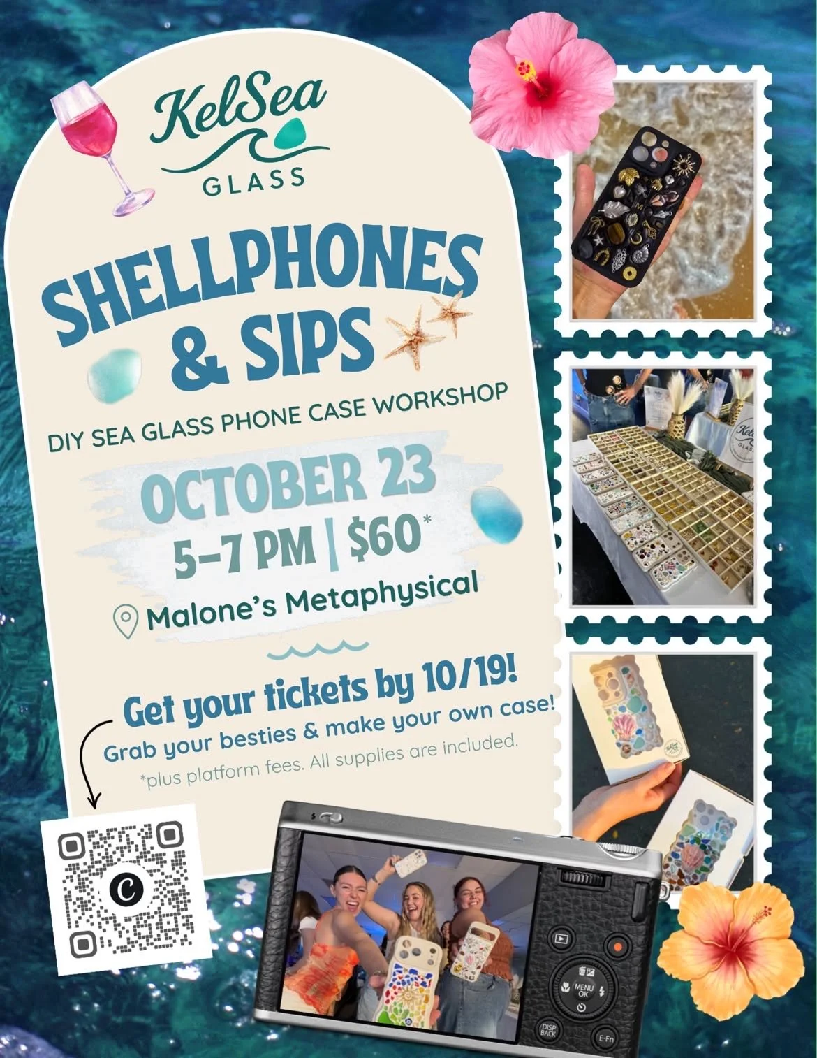 Shellphones & Sips; Seaglass Phonecase Crafting w/ Kelseaglass
