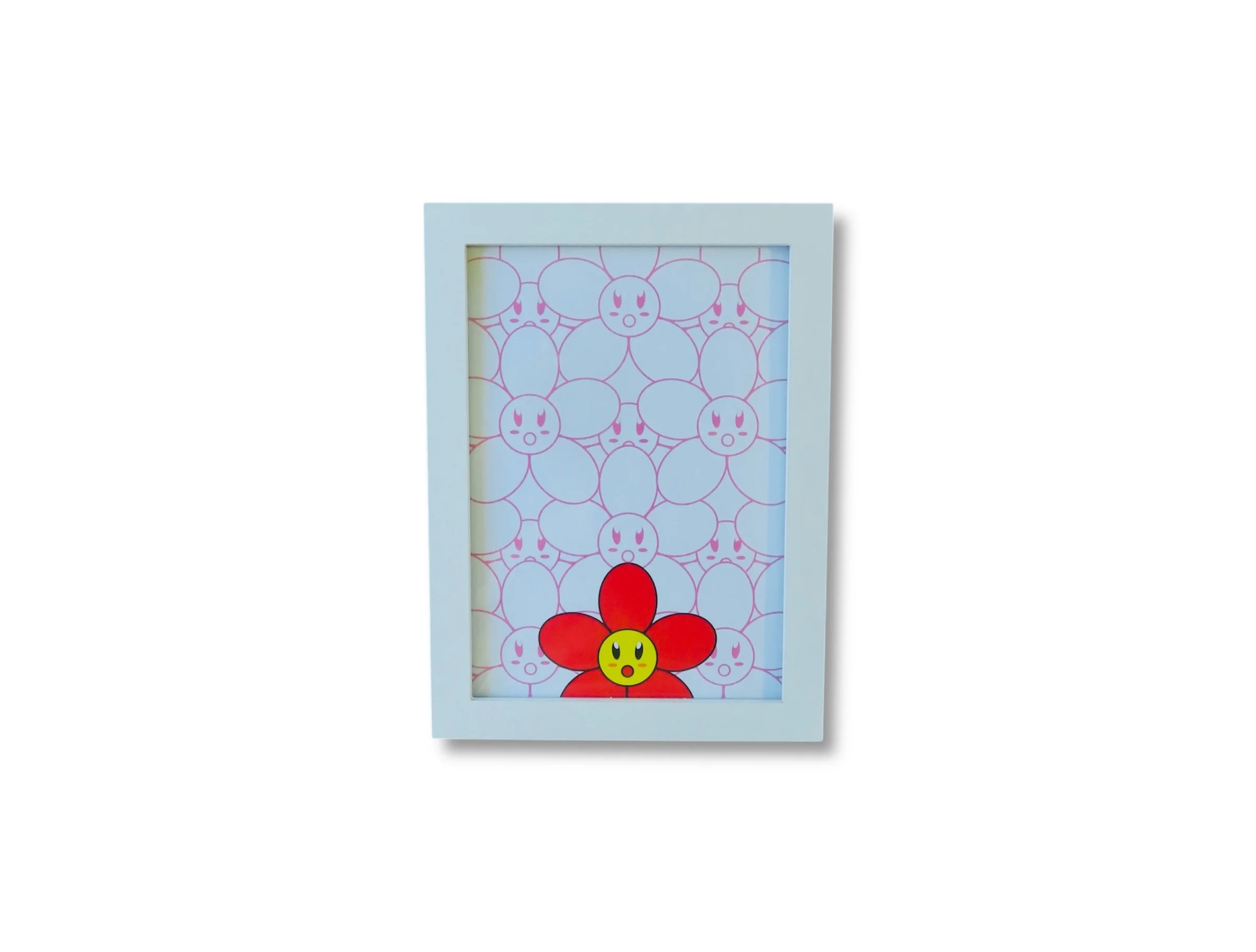 Red Flower Pink Pattern, Red Flower, 5 x 7, White Acid Free Matte Photo Cardstock, GSM Framed (2).JPG