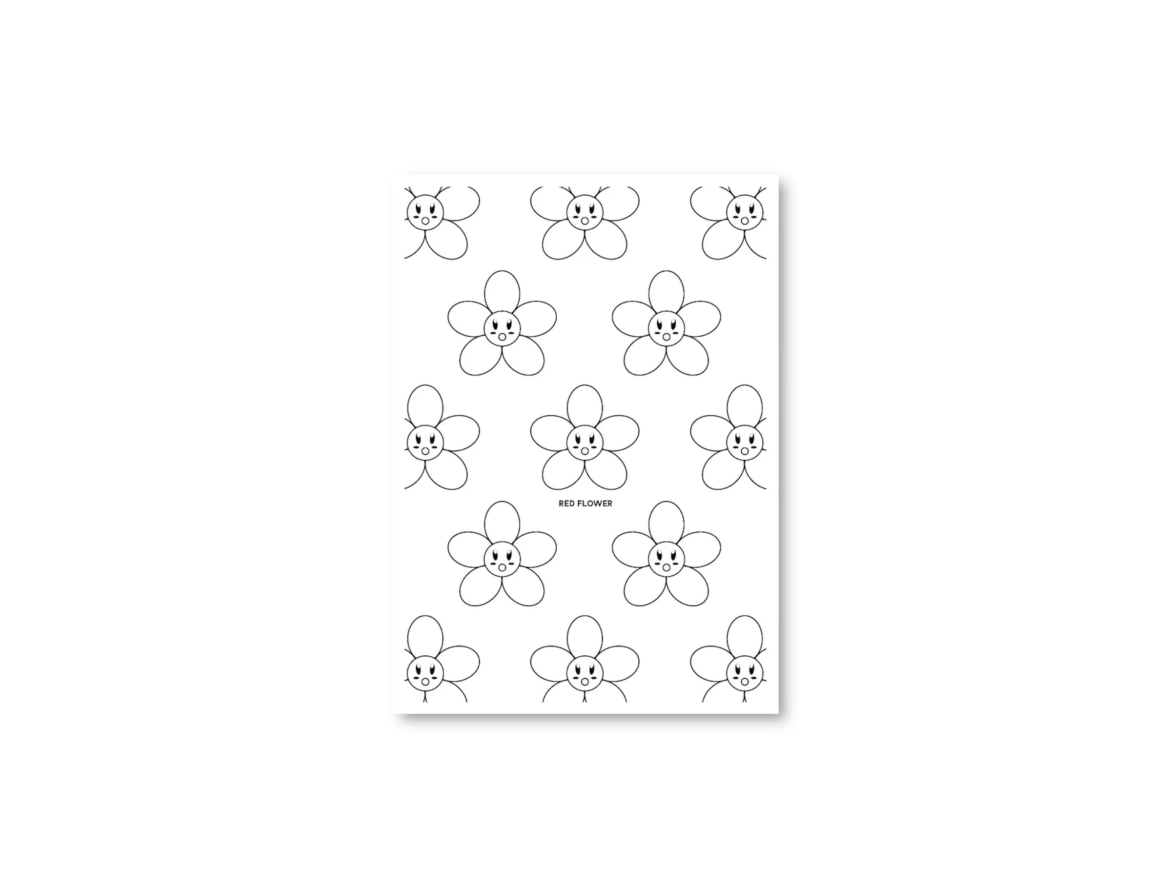 Red Flower Black and White Multiple Flowers, 5 x 7, White Acid Free Matte Photo Cardstock, GSM (2).JPG