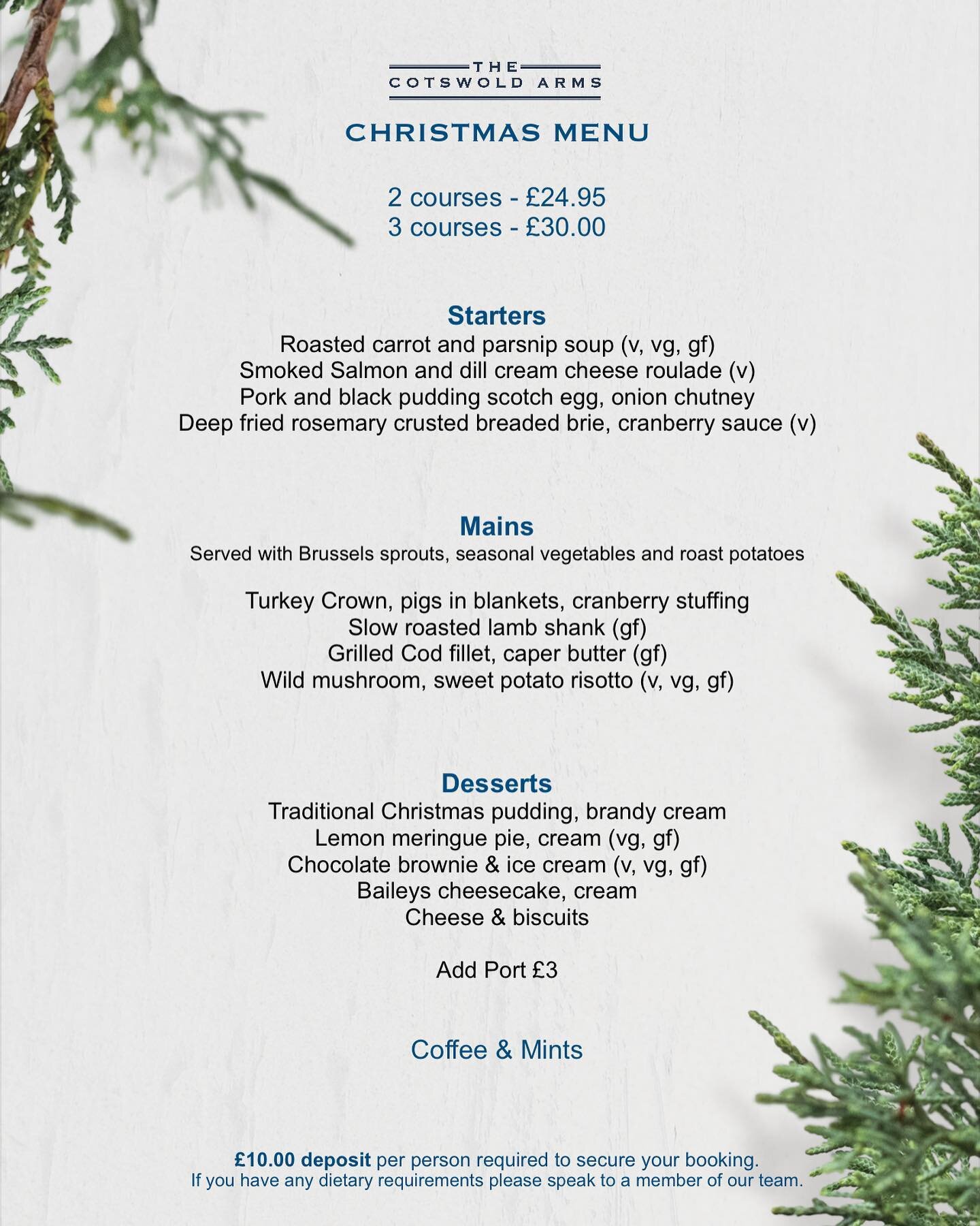 🎄Christmas Menu 🎄 

We have been taken lots of your bookings for work Christmas parties &amp; family gatherings. 

Looking for a warm and welcoming place to gather for Christmas? Check out our website to book 🎅🏼

&pound;10 deposit pp required to 