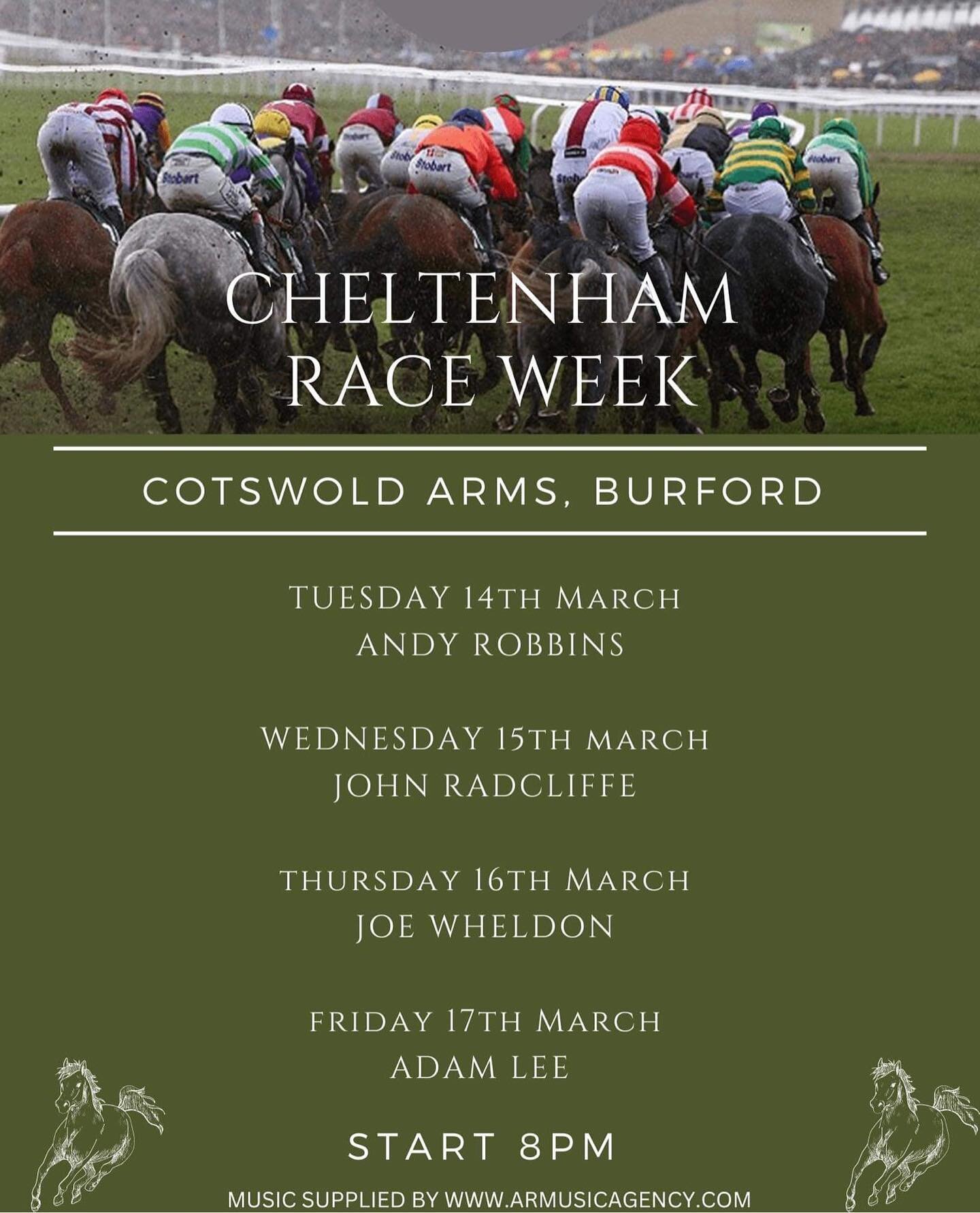 Our Cheltenham Race Week Line up! 

.. and what a line up we have for you 💯

We can&rsquo;t wait to see you all there 🍻