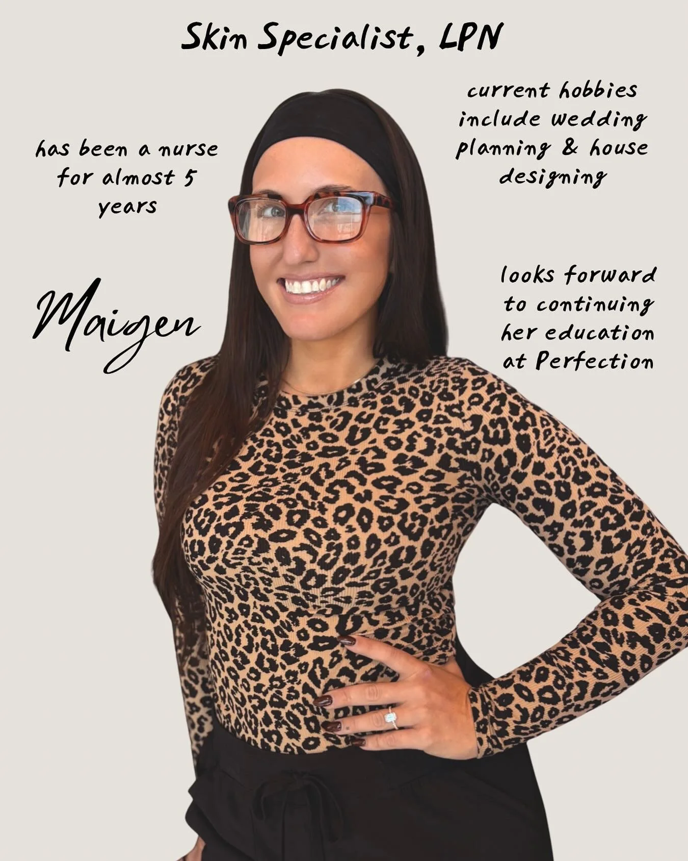 Welcome Maigen, our newest member of Team Perfection ✨

Between raising her sweet 7-year-old son, planning her wedding, and designing a new home (yes, all in ONE year 😅), Maigen somehow still finds time to pour her energy into learning everything sh