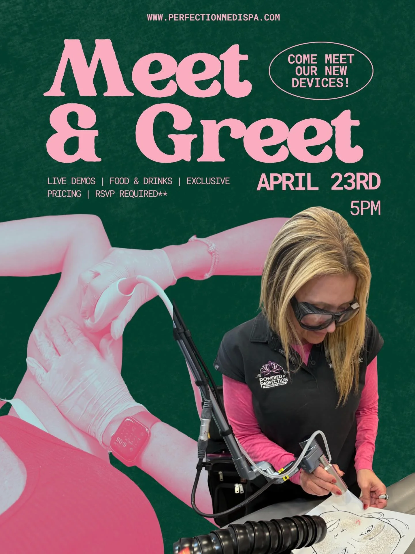 COME MEET OUR NEW DEVICES! ✨

April 23rd we will be hosting a meet and greet with our new devices! There will be live demos, exclusive pricing, as well as drinks and appetizers to share! 🥂🥳

This is a free event, but there will also be opportunitie