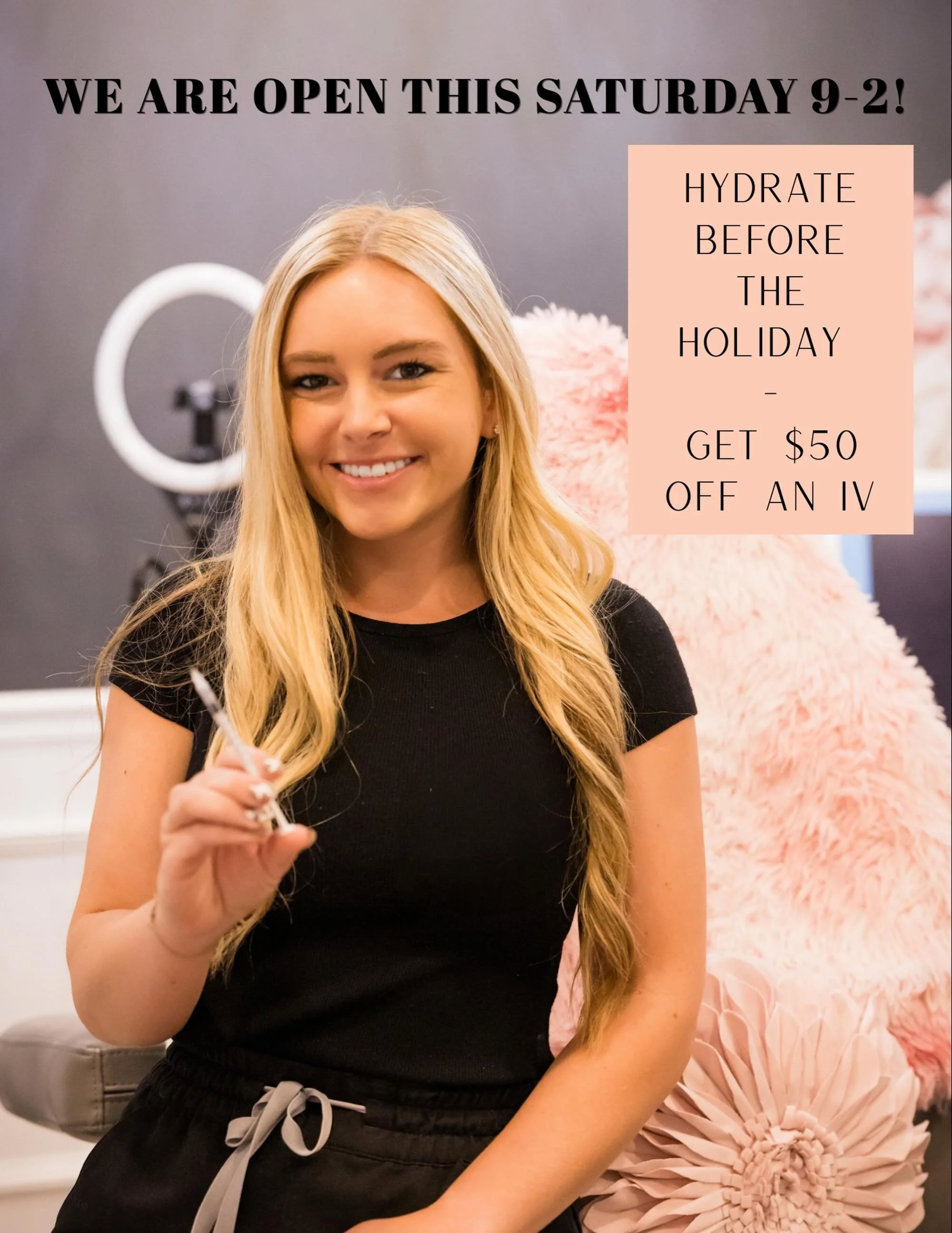 Schedule an IV with our recent Doctor of Nursing Practice graduate, Paige 🥳 and get $50 OFF the IV of your choice! Hydrate ahead of the holiday and treat yourself while you&rsquo;re at it &mdash; it&rsquo;s a win-win!!! 

#memorialday #ivtherapy #iv
