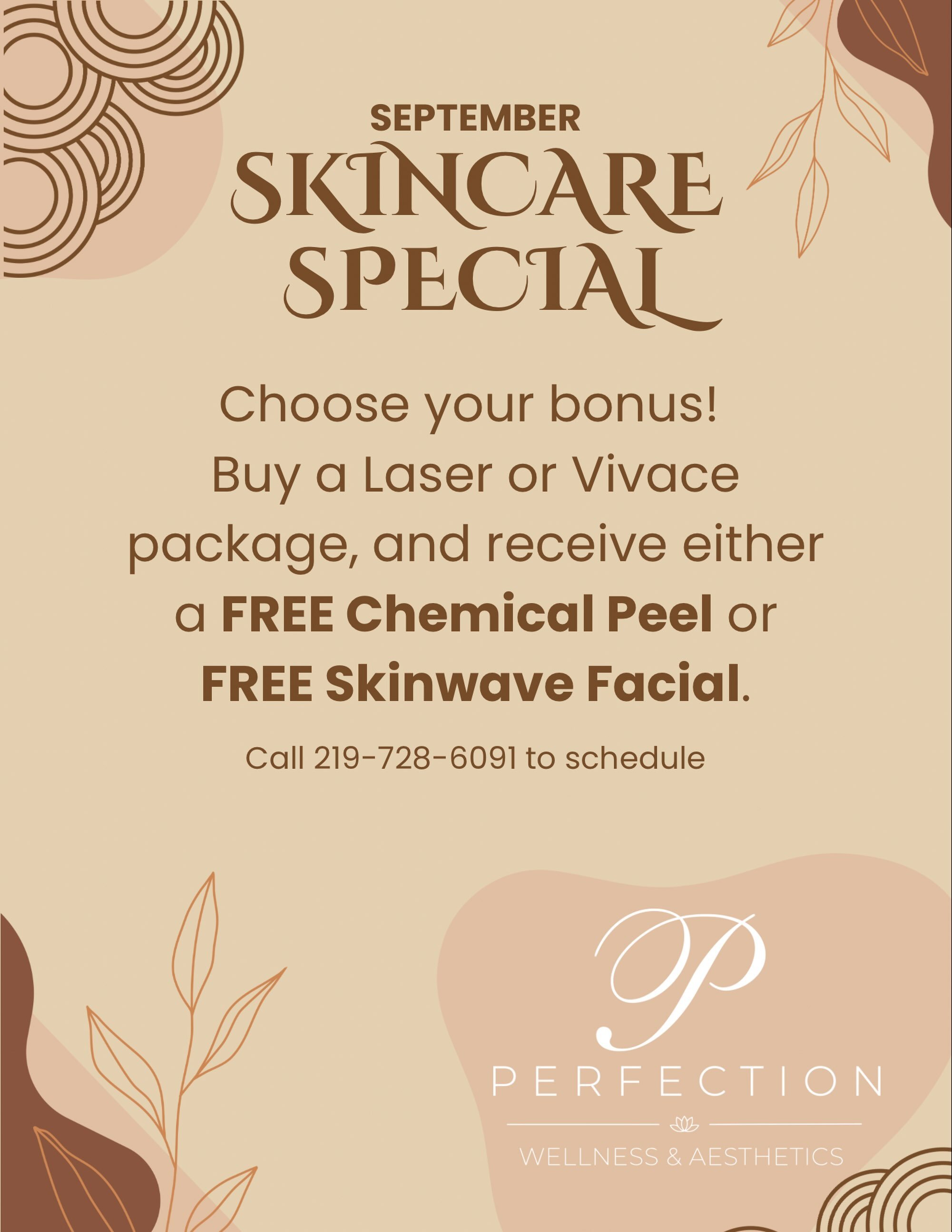 Choose your glow up 🌟

For the rest of the month, when you purchase a Vivace RF Microneedling OR CO2 laser package, you&rsquo;ll receive your choice between a FREE Chemical Peel or a FREE Skinwave facial to complement your treatment and help you ach