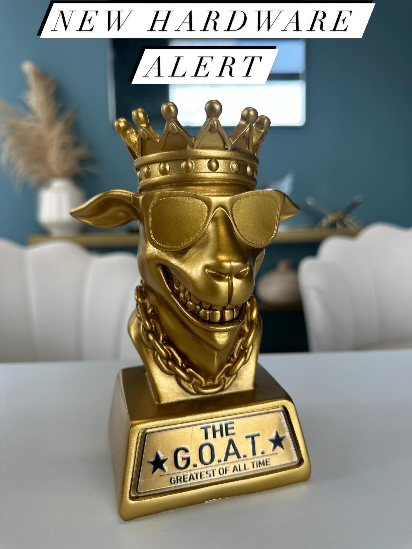 🚨 NEW HARDWARE ALERT 🚨
Meet the newest member of the squad... The Weekly G.O.A.T. Award! 🐐👑✨
We&rsquo;re leveling up our weekly shoutouts. Starting this week, this golden beauty goes to the teammate who absolutely crushed it, went above and beyon