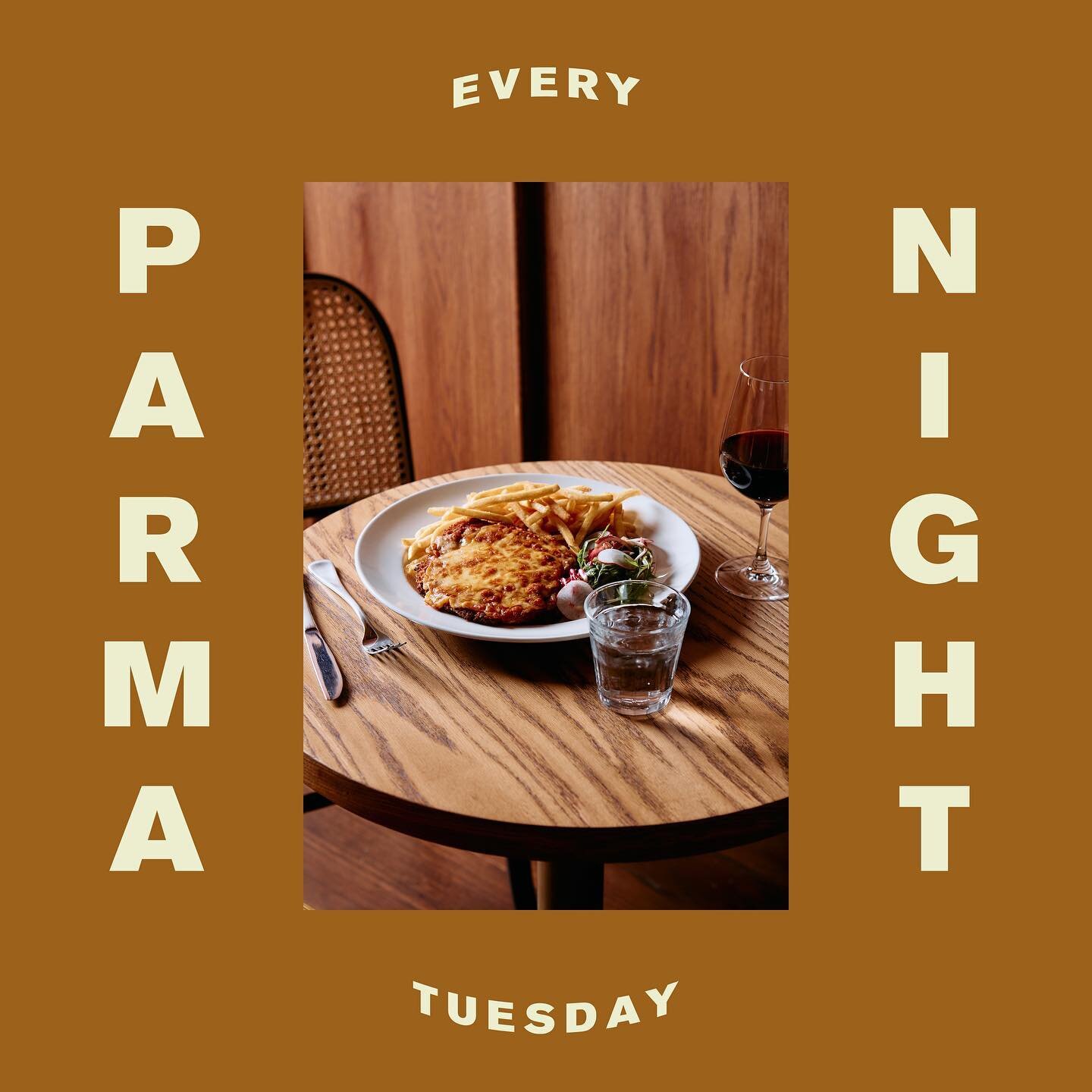 Cap off your day with Parma Tuesday 🍴🍻
