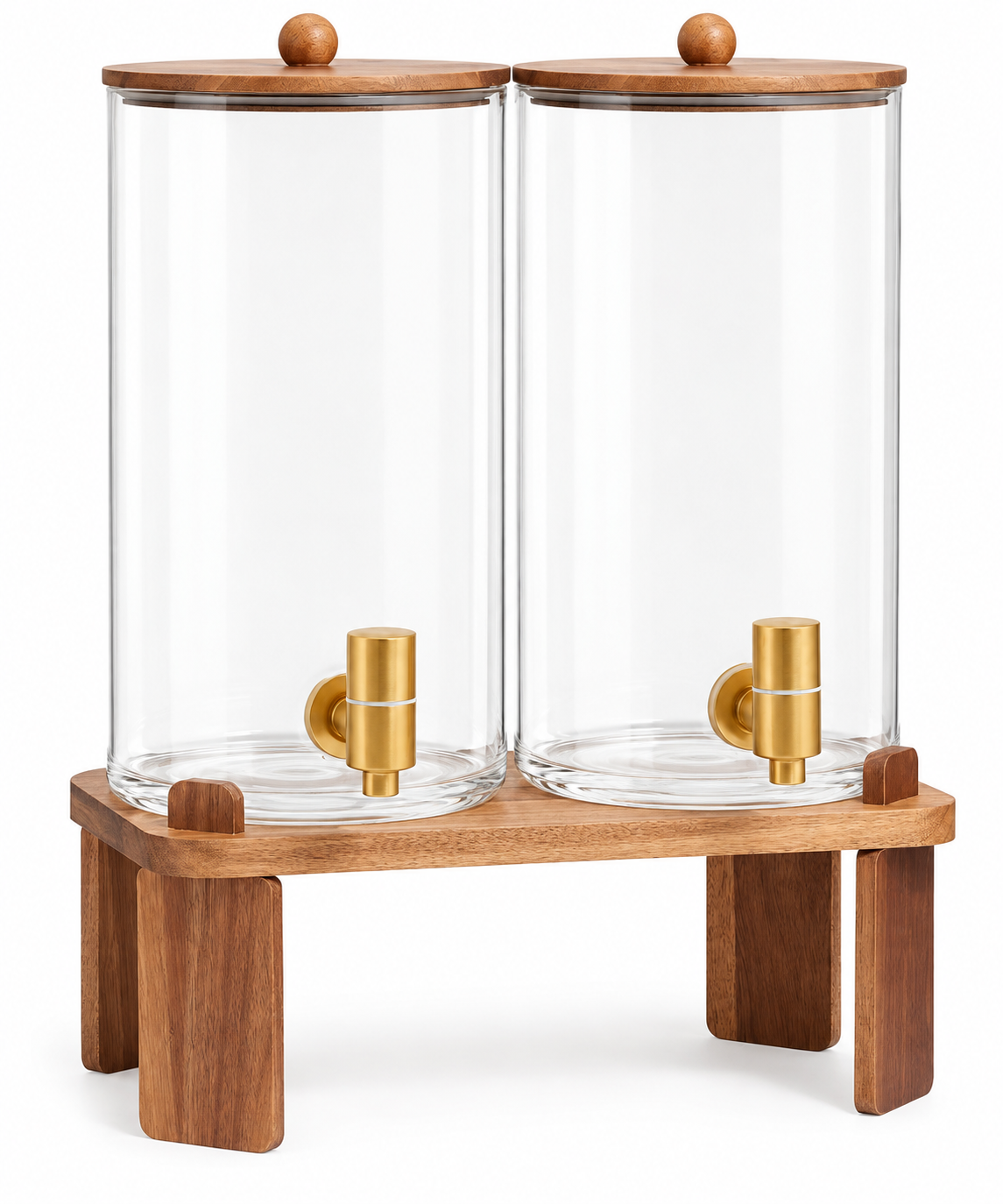 1.5gallon Glass Drink Dispenser with Wooden Stand 

$35.00