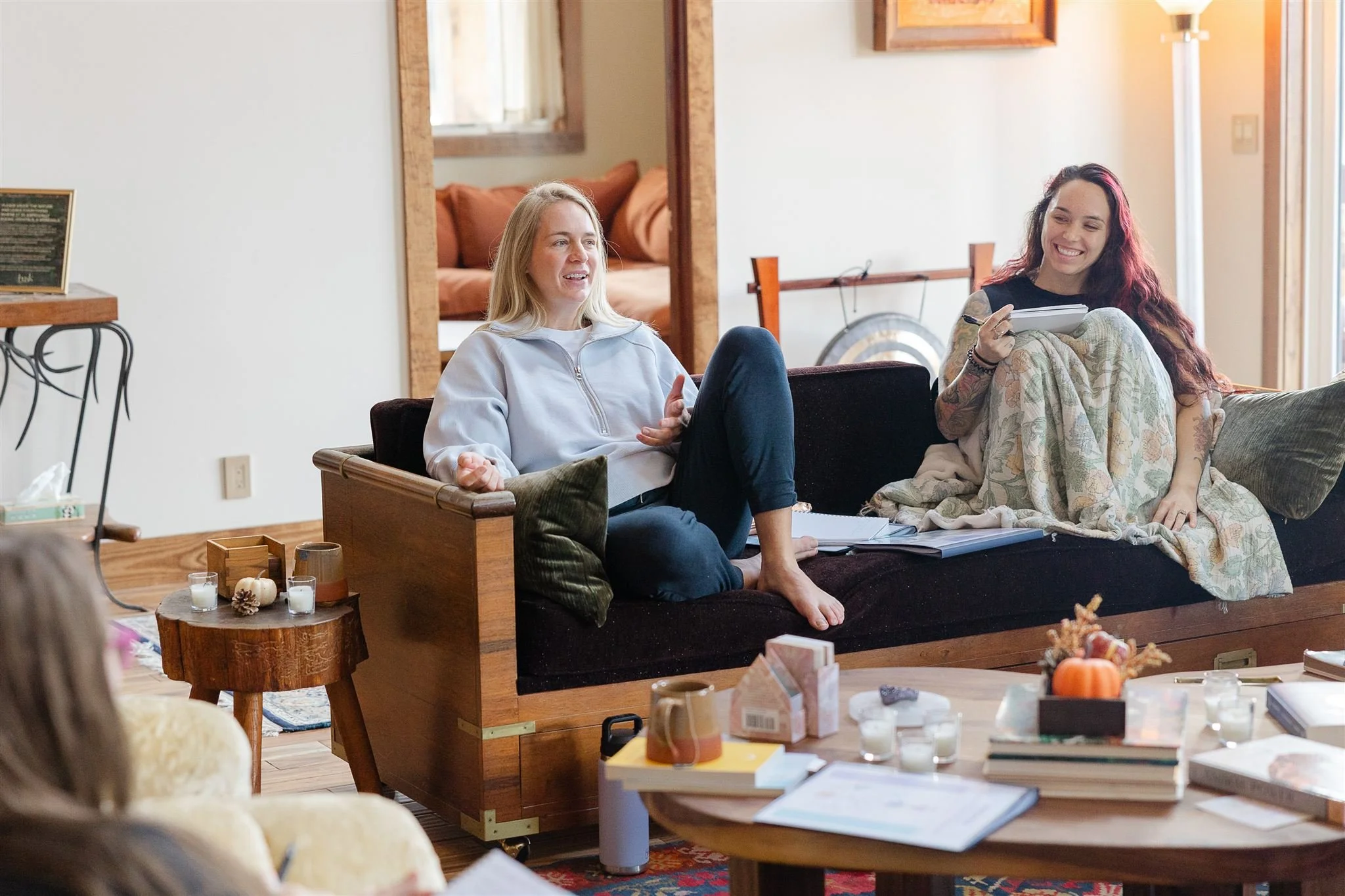 Sharing at fireplace.jpg