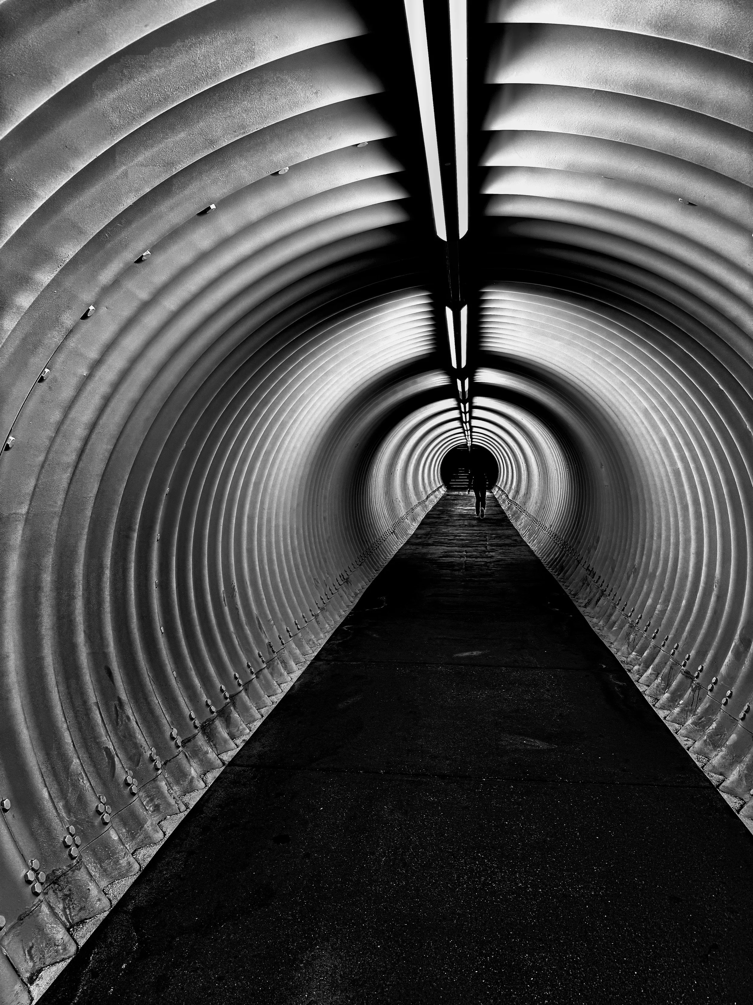 " Into the Void " Underground tunnel in Keystone, Colorado captured in dramatic black-and-white photography
