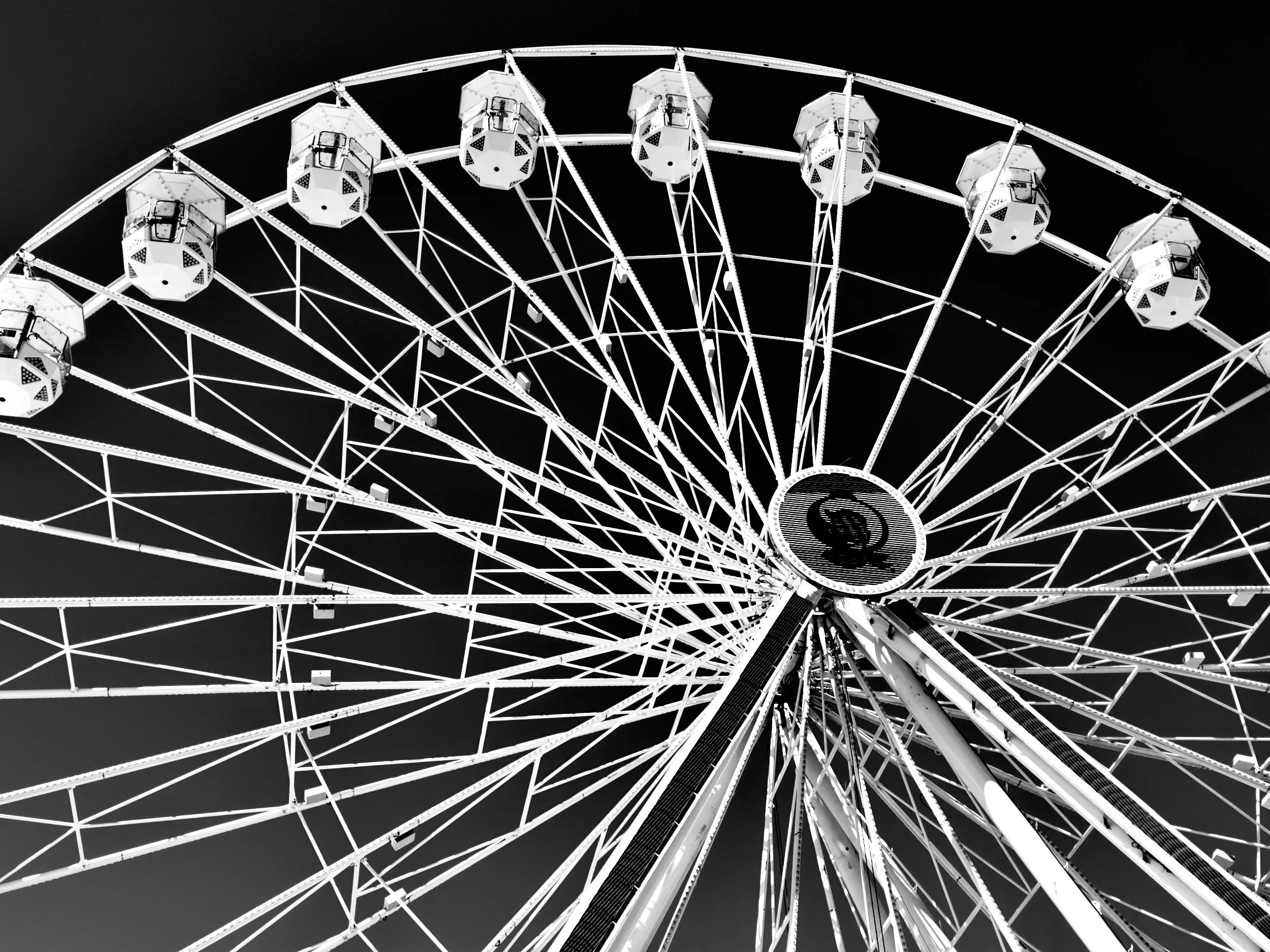 " Texas Titan " Iconic Texas State Fair Ferris wheel rising against a dark sky.