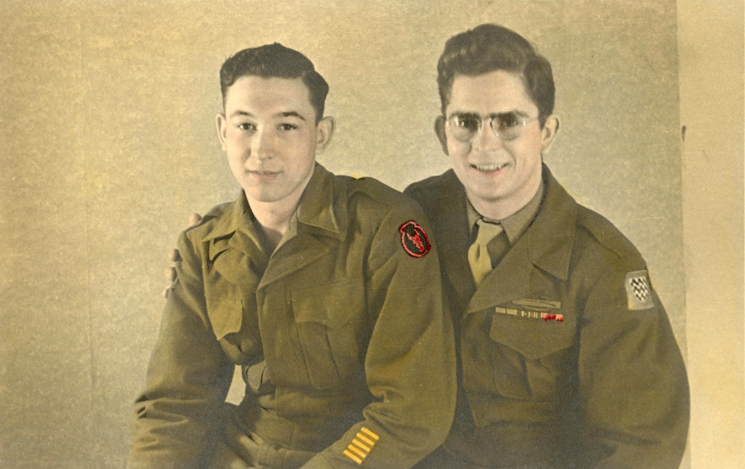 John (left) with fellow soldier
