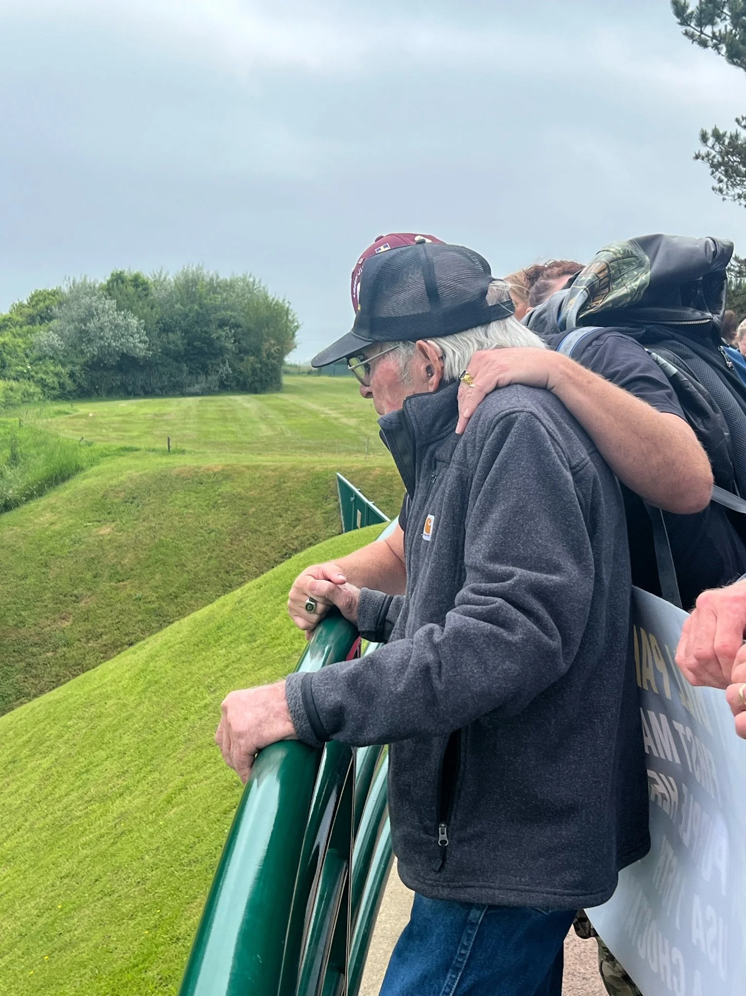 Bill reflecting on the landing beach 78 years removed from the horrors he faced. This location was the same spot he landed on June 6th, 1944.