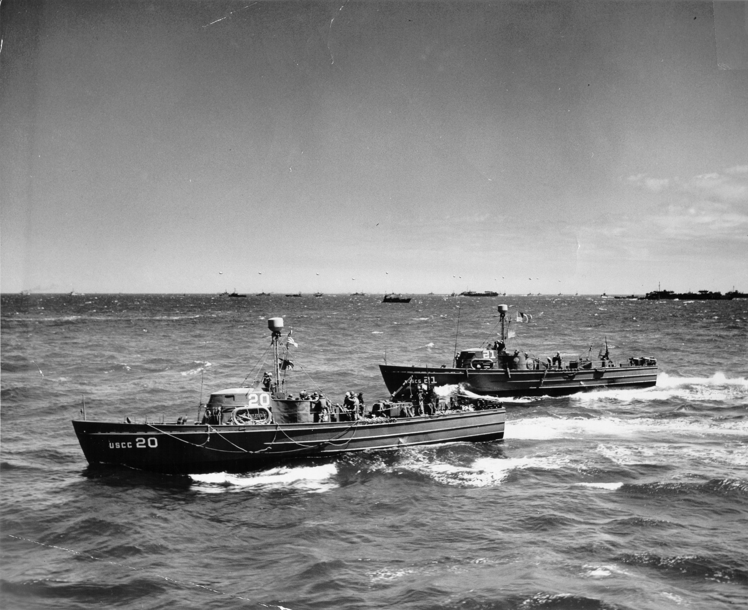 These are the 83' rescue boats off the Normandy coast, the same type Jack was on off Omaha Beach on D-Day. THIS PHOTO WAS TAKEN FROM JACK'S RESCUE BOAT, #23!
