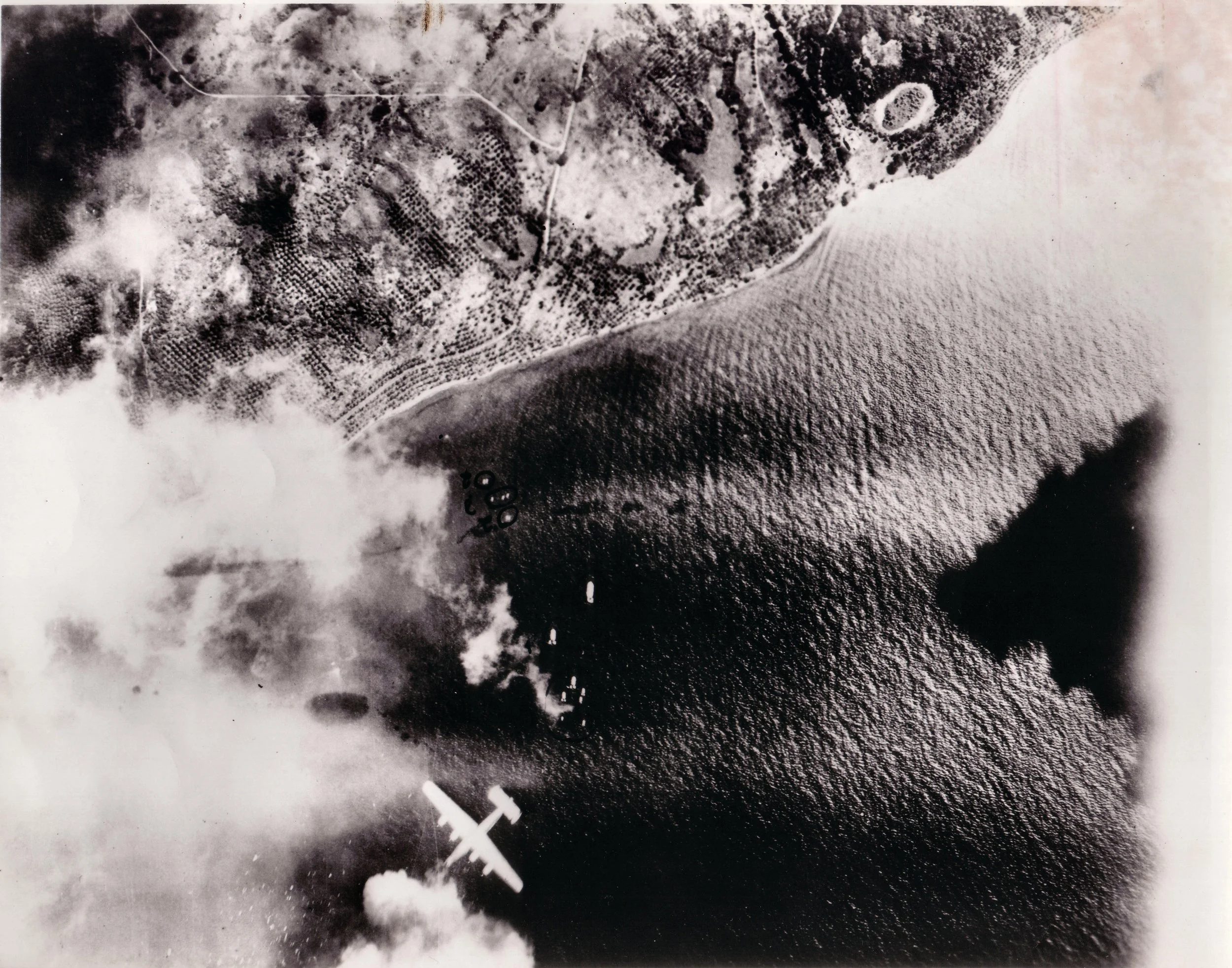 The debris is all that is left of Pete's bomber. He was blown from his plane and would be the lone survivor...