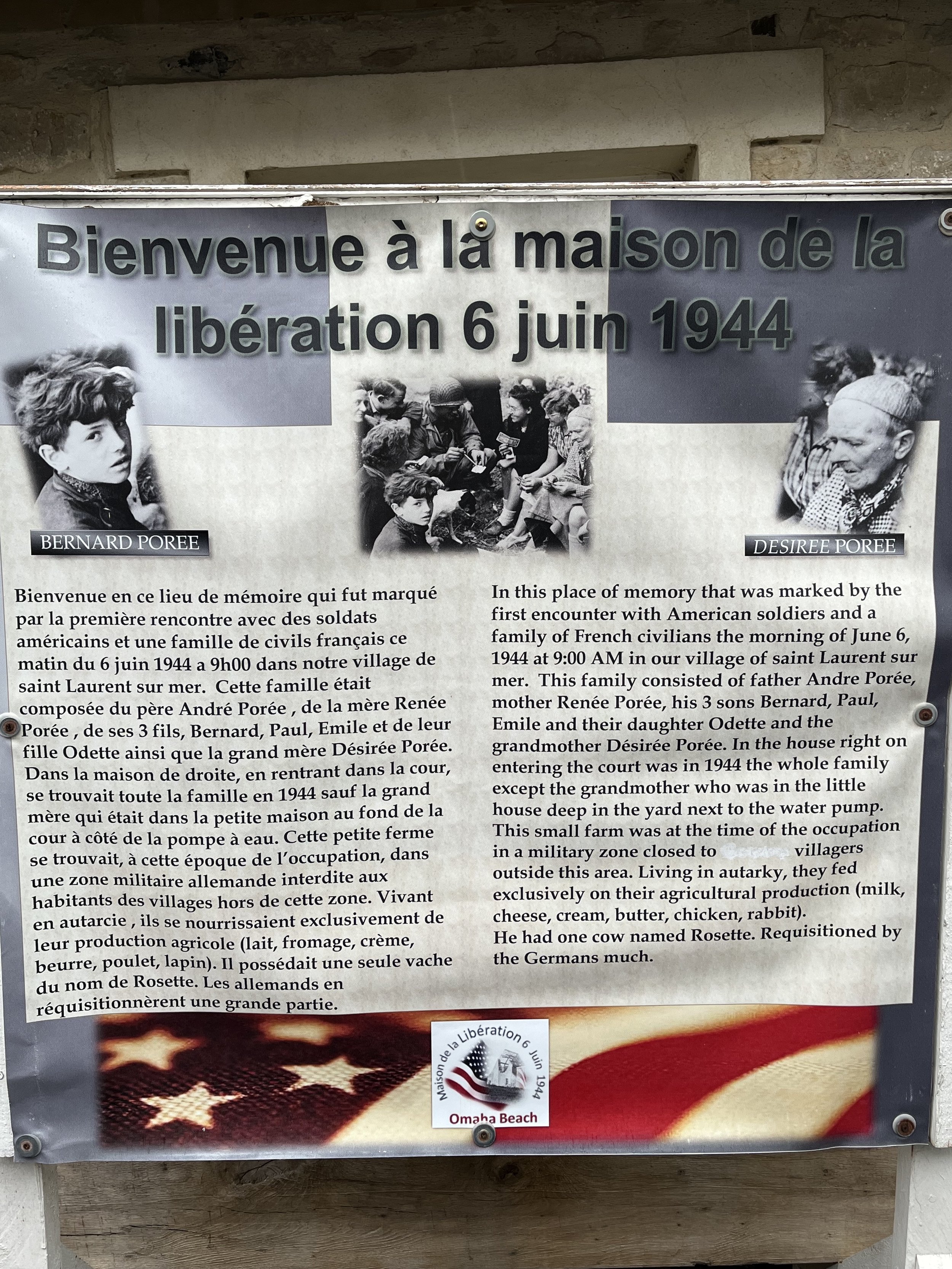 Placard in front of the Liberation House