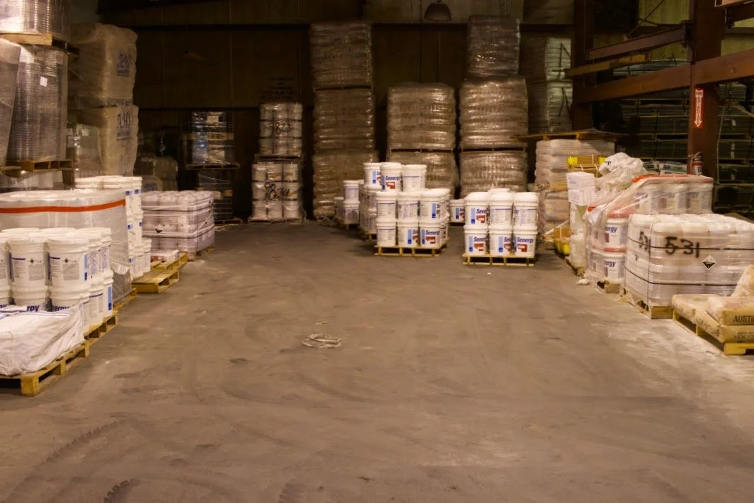 Katy location warehouse showing stucco and masonry supplies