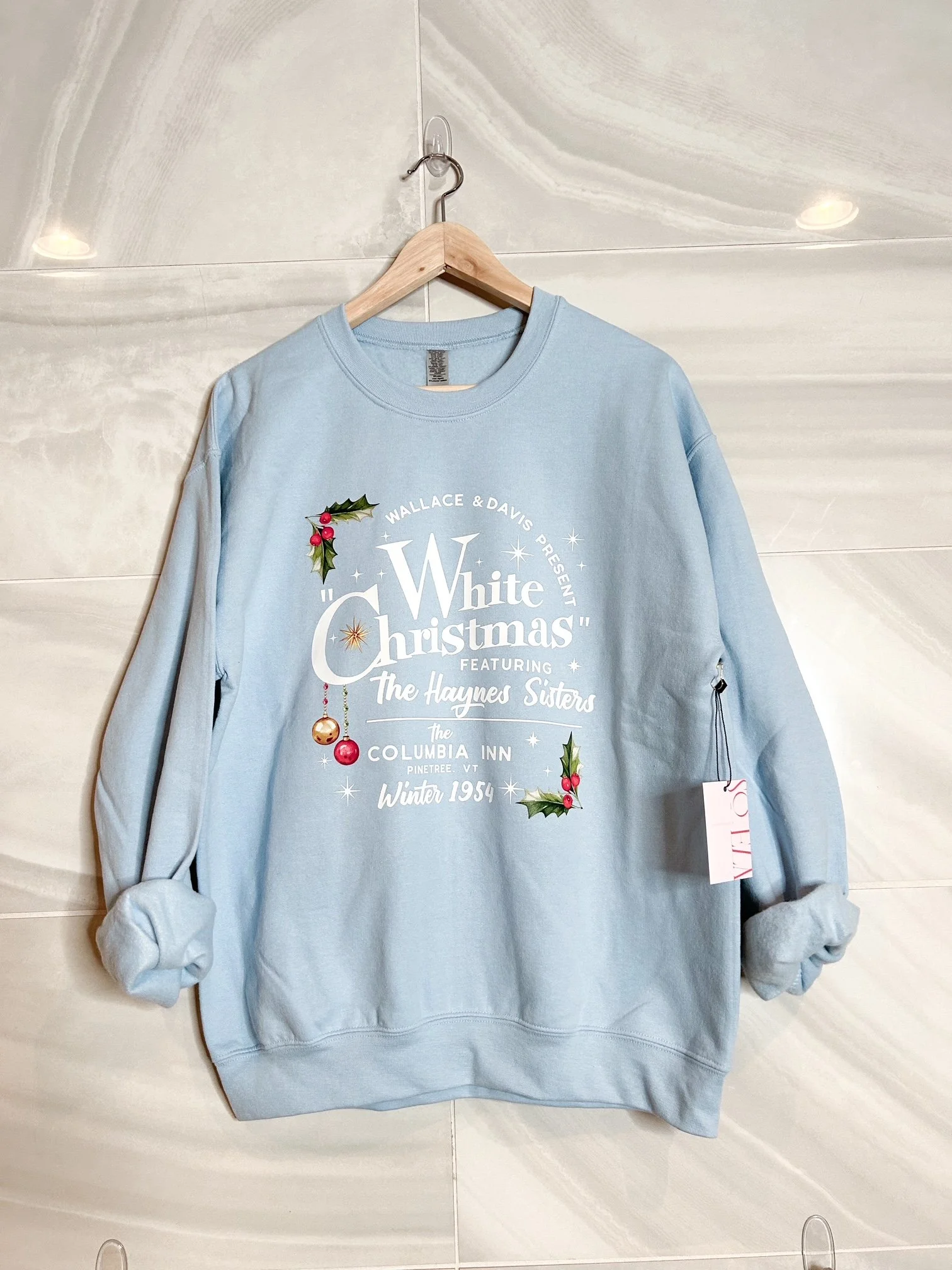 WHITE CHRISTMAS SWEATSHIRT - BLUE