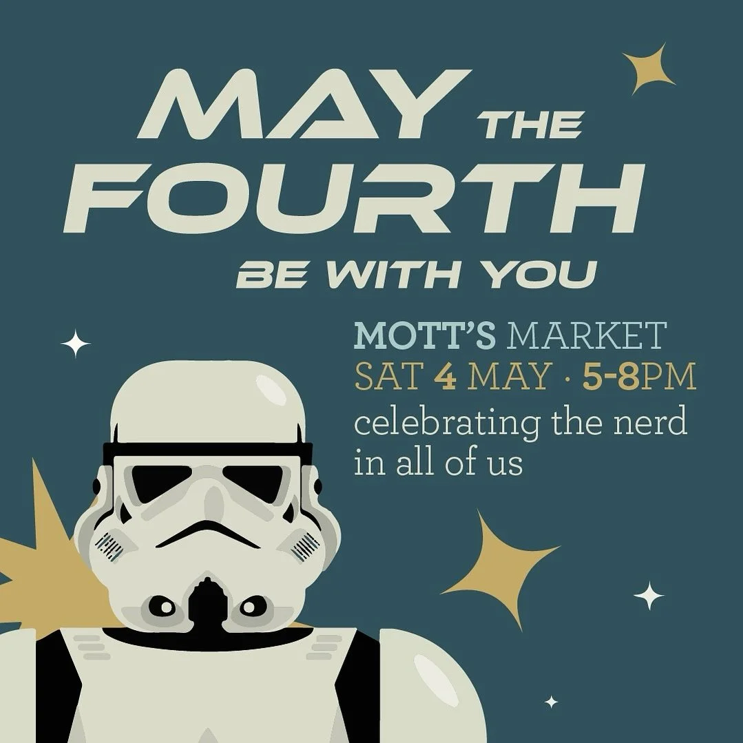 🌸🎉 Get ready to embrace the spring vibes at Mott&rsquo;s Market this Saturday (5-8pm)! 🌼 Bring your friends and family for an evening of outdoor fun and games. Challenge your pals to cornhole, outdoor jenga, ring toss, and more while enjoying your