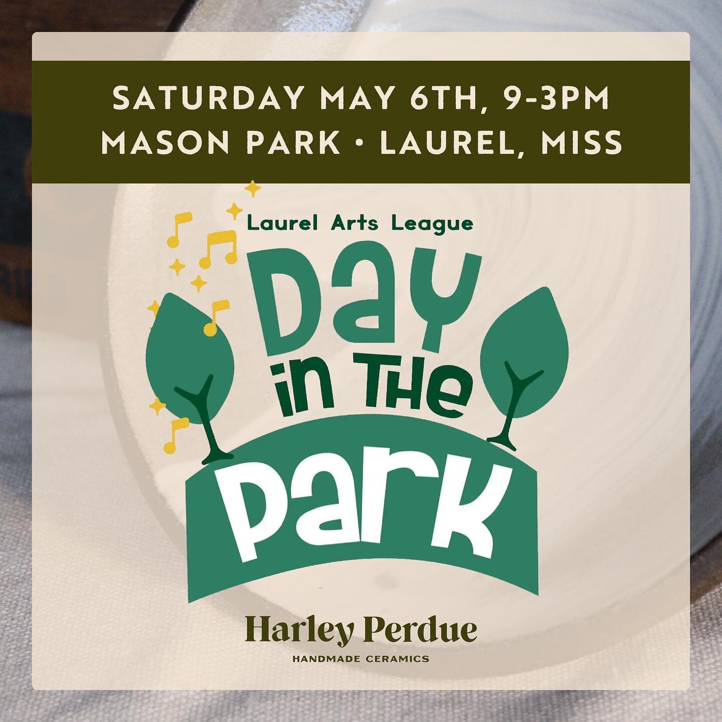 I&rsquo;ll be selling pottery at Day in the Park this upcoming Saturday - May 6th from 9-3! I&rsquo;m about to move my entire studio so this may be my last batch of pottery for a little while! ✨

#iliveinlaurel #laurelms #laurelmississippi #mississip