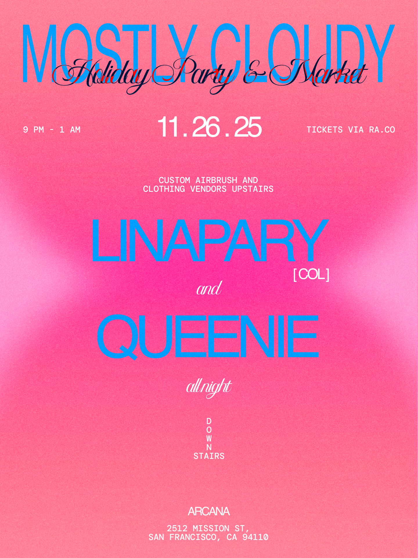 Mostly Cloudy Holiday Party & Market with Linapary