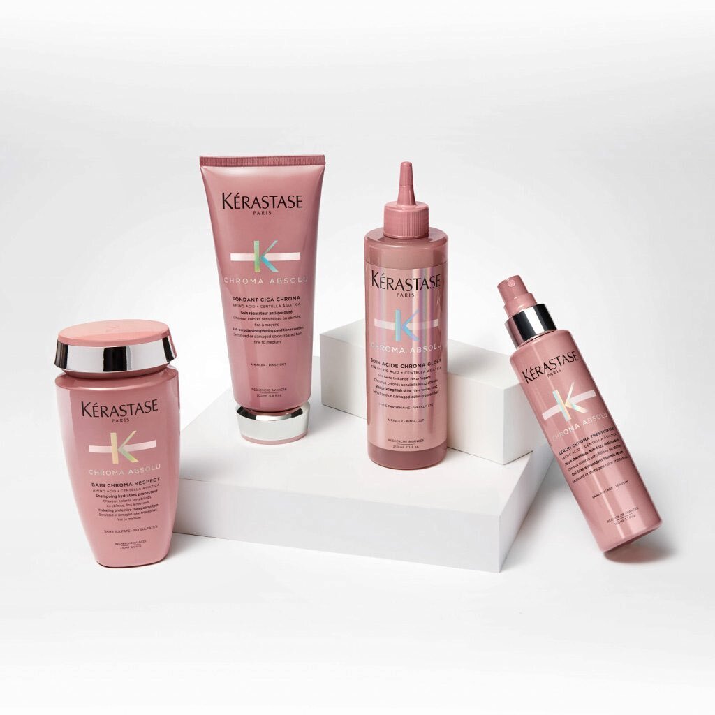 Kerastase Chroma Absolu hair collection restores, strengthens and nourishes color treated hair, resulting in healthy, shiny hair💖✨ #kerastase #hair #hairlove #healthy hair #everypiecesalon