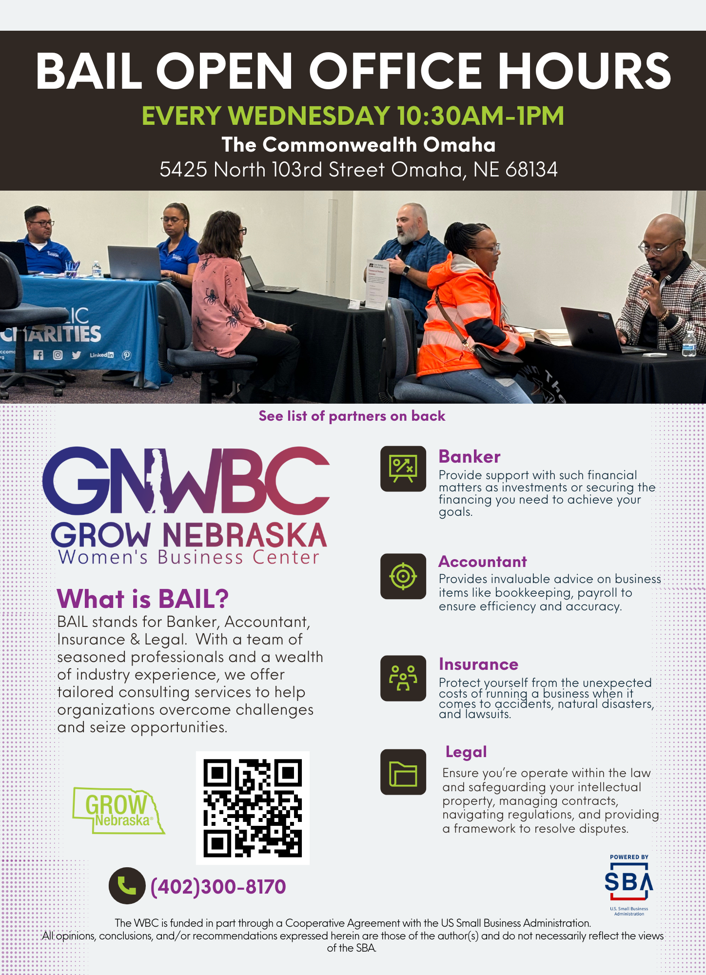 GROW Nebraska Women’s Business Center: B.A.I.L. Office Hours