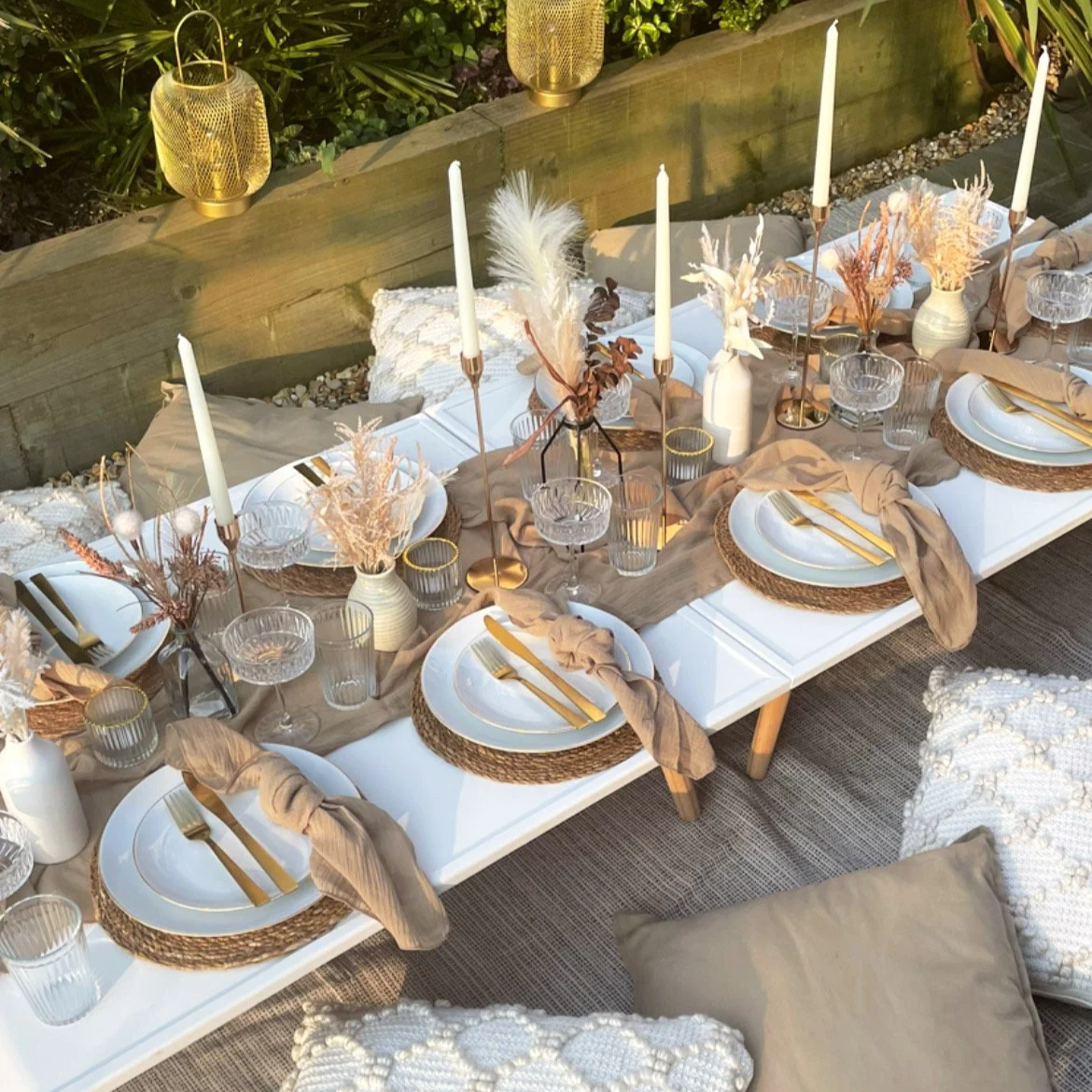 Boho luxe picnic table