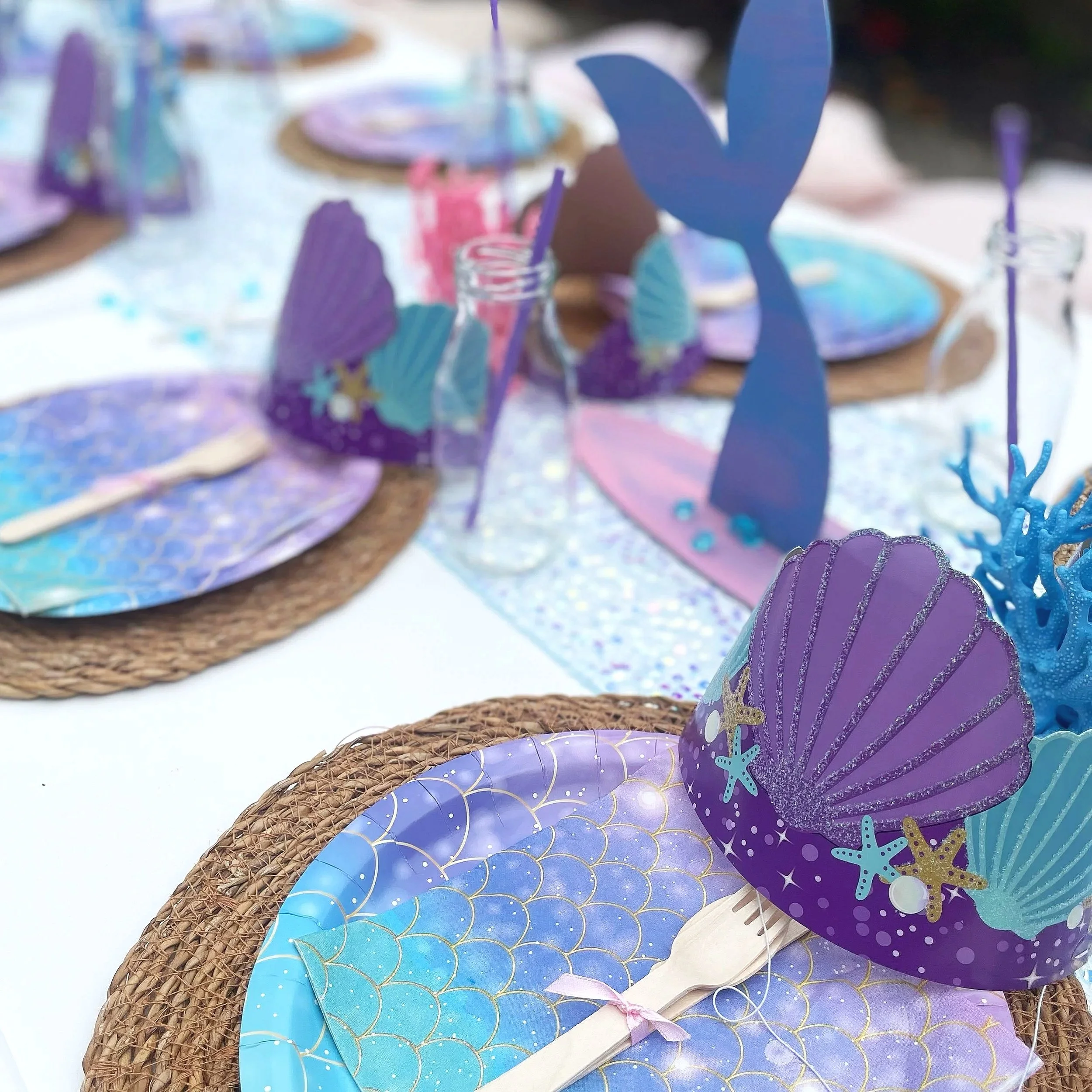 Mermaid theme kids picnic table