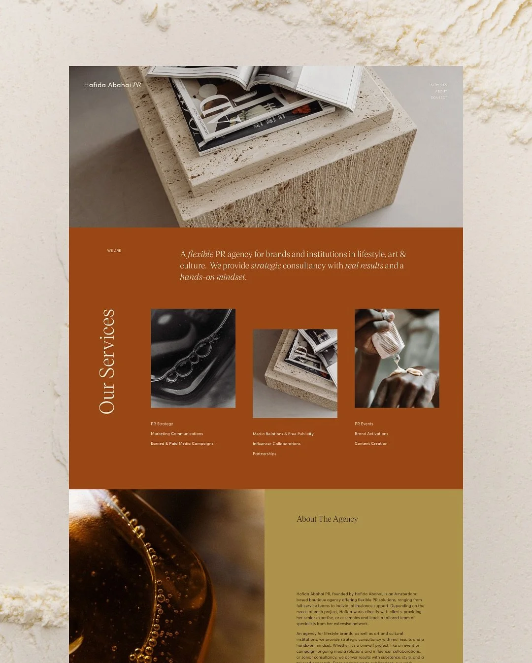 Part II - Hafida Abahai PR

Last month I wrapped up a full&nbsp;Brand &amp; Website Intensive project for&nbsp;Hafida Abahai PR&nbsp;&mdash; delivered in just&nbsp;3 weeks, with no shortcuts on quality.

From defining a clear, strategy-led brand iden