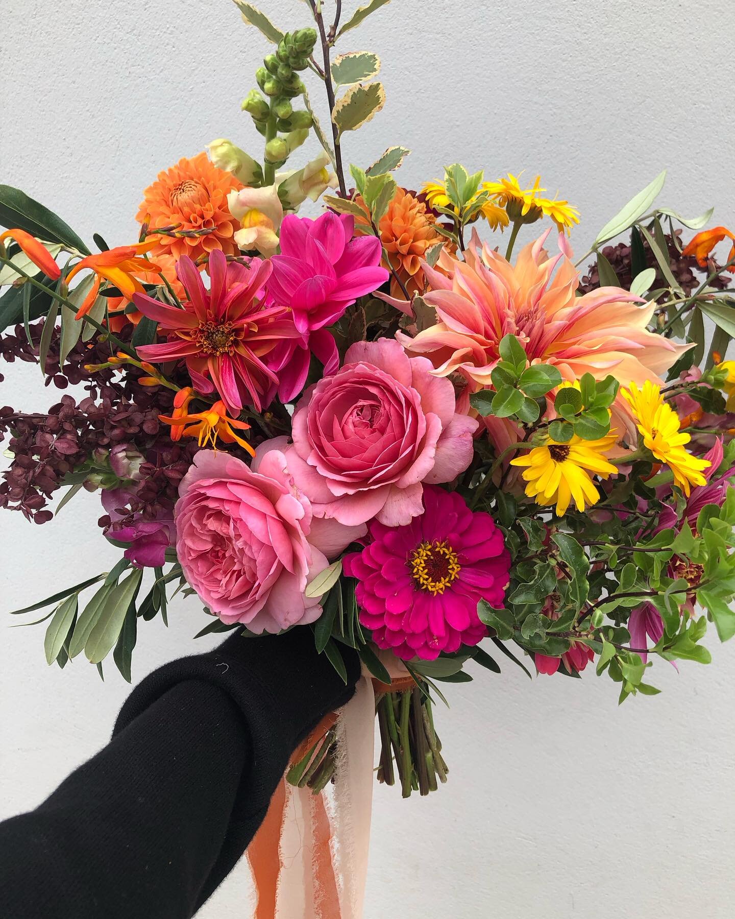 I&rsquo;ve got out of the habit of posting again but not overthinking it this morning and starting back with one of my favourite kinds of bouquets, bright colour, texture and Sussex summer flowers. 

It&rsquo;s not long to go now until my wedding sea