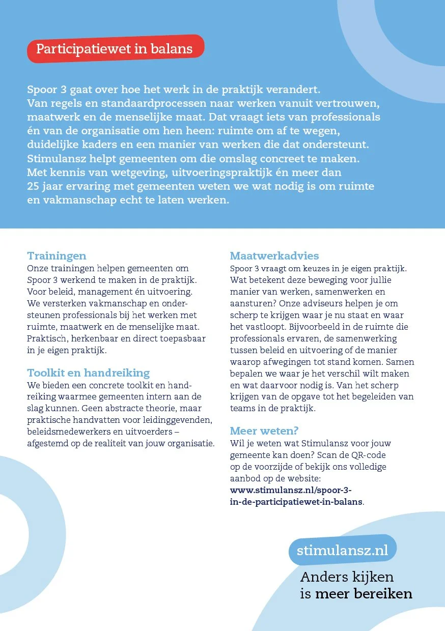 Stimulansz flyer 3e spoor ontwerp door Esther van Wezel grafisch ontwerper Grafiska