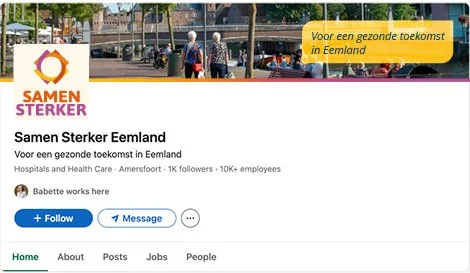 Linkedin header Samen Sterker Eemland Social Media ontwerp Grafiska