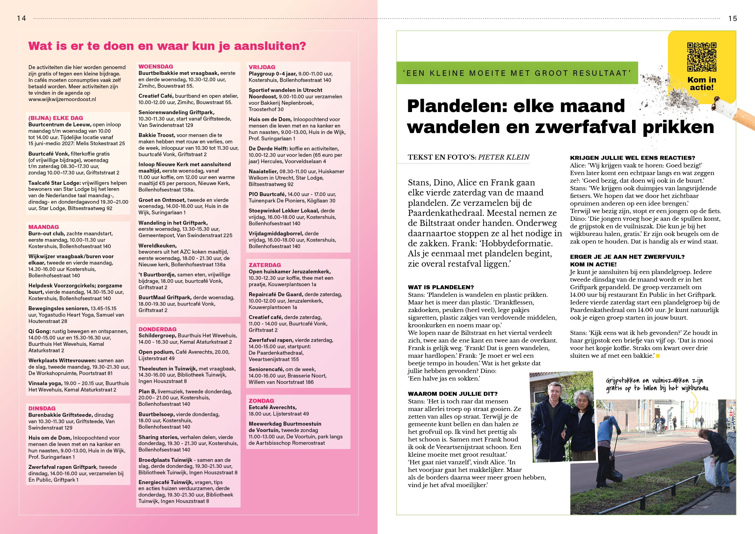 Content agenda in Griftstroom magazine ontworpen door Grafiska Esther van Wezel Grafisch Ontwerpster