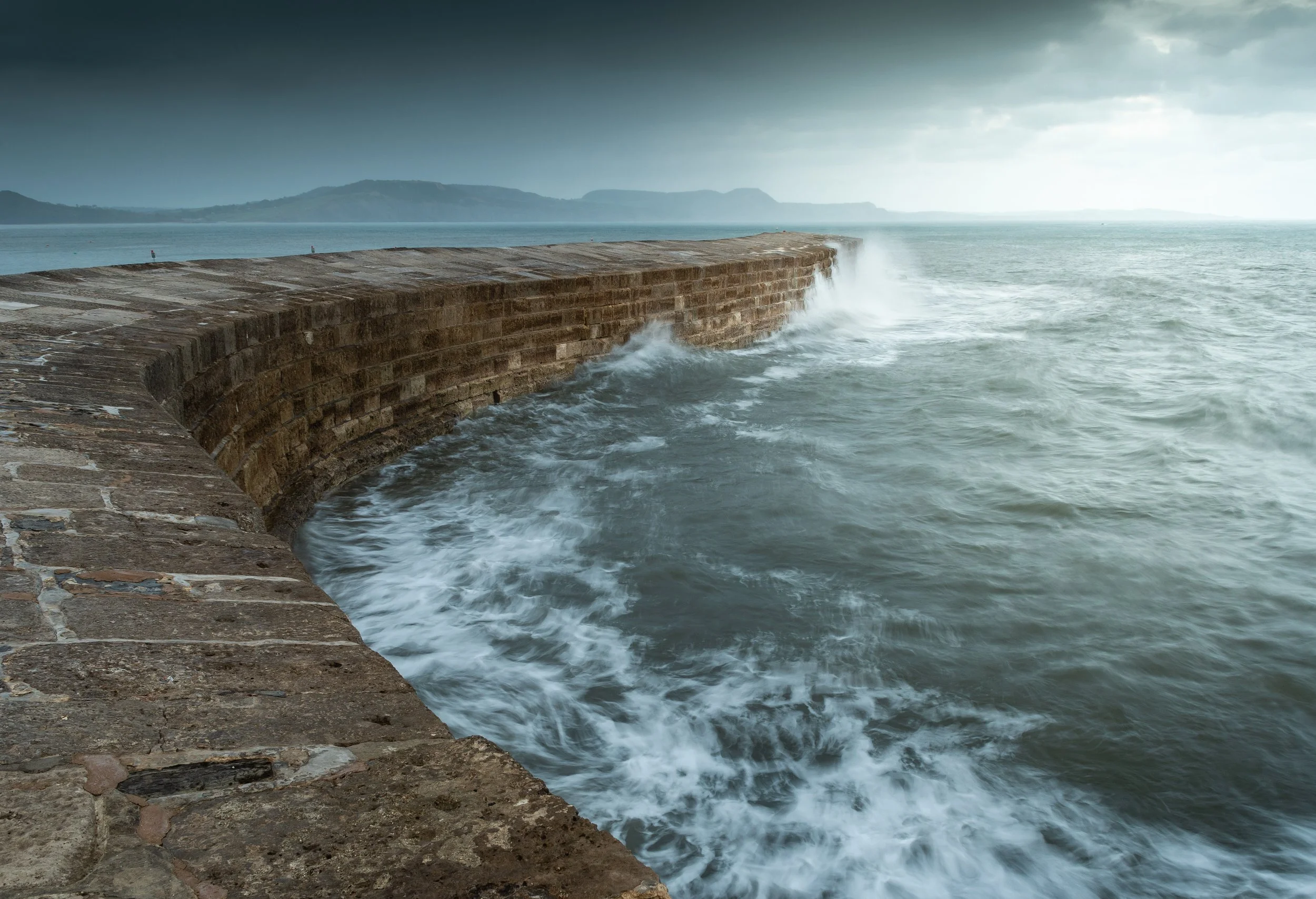 Rough sea at the Cobb Lyme Regis, Dorset