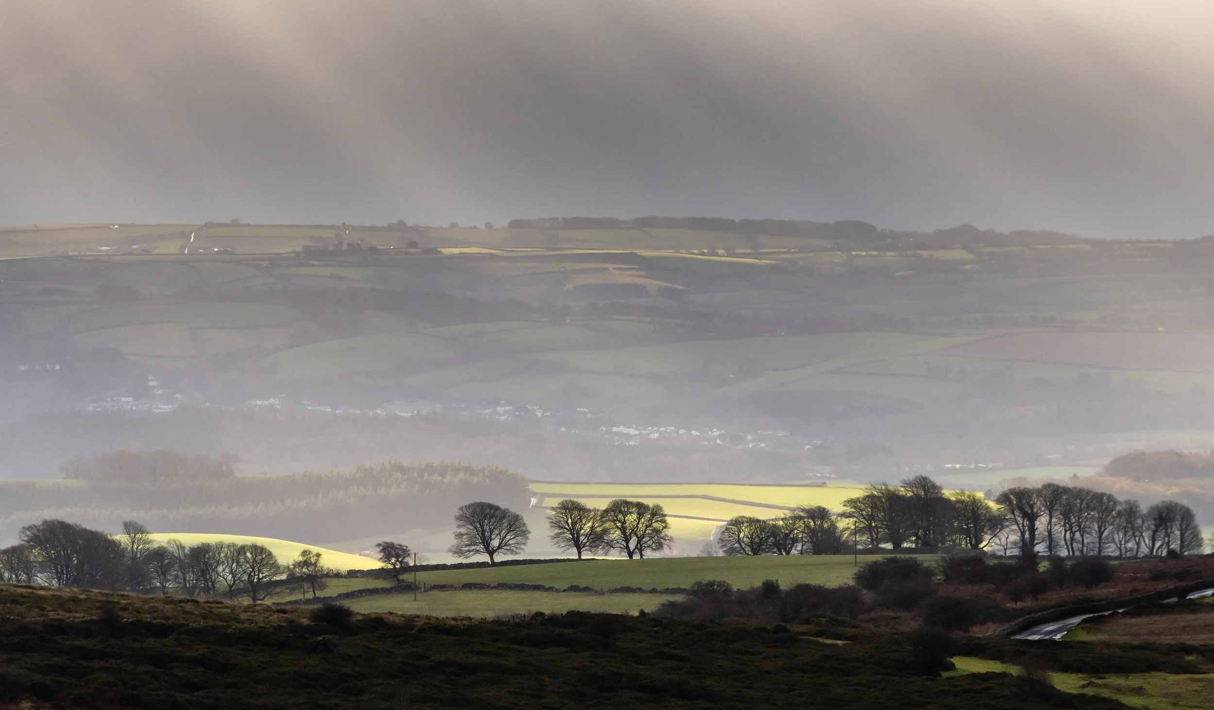 Stunning light rays, Dartmoor National Park.