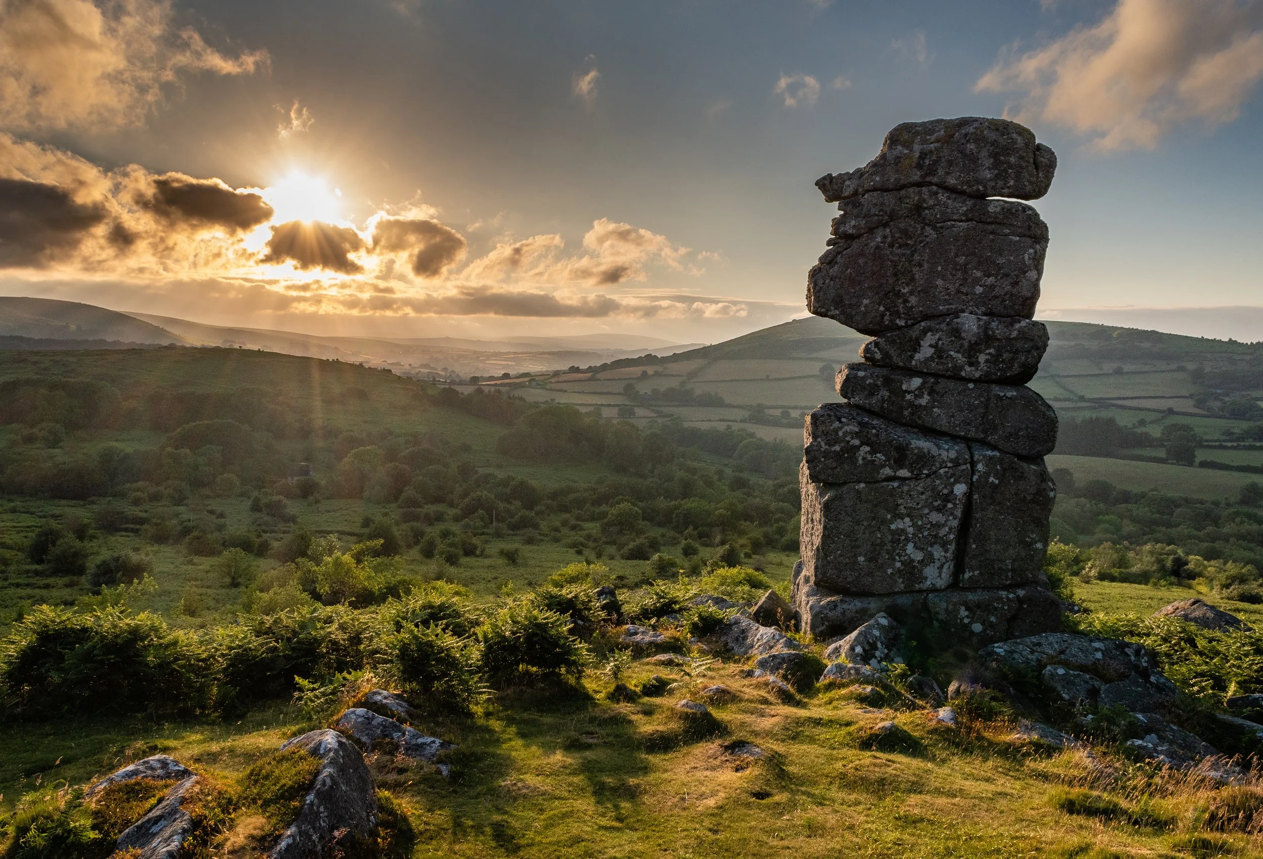Sunset at Bowermans Nose, Dartmoor