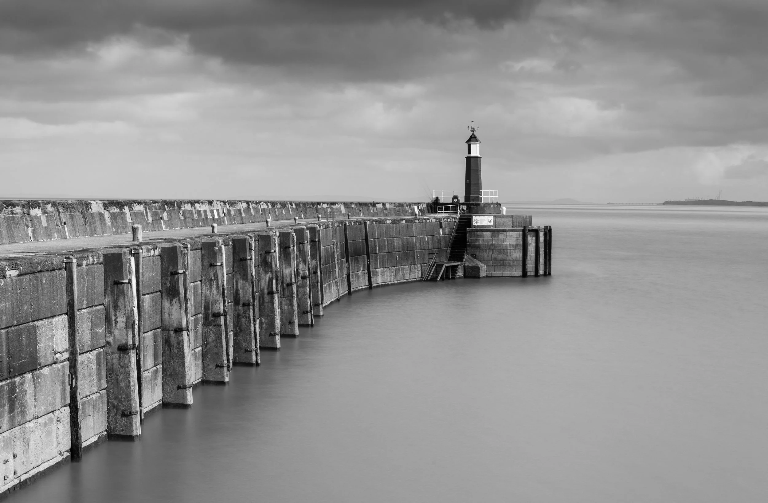 Lighthouse at the entrance to Watchet Harbour, Somerset
