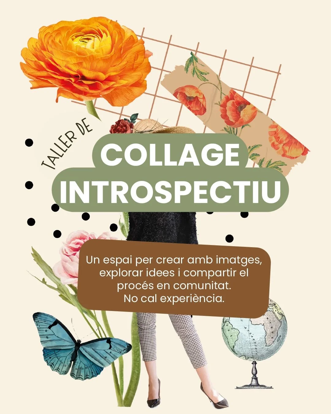 TALLERS DE COLLAGE INTROSPECTIU
amb @lauralazpa 

Un espai per crear amb imatges, reflexionar i compartir el proc&eacute;s en comunitat.

No cal tenir experi&egrave;ncia art&iacute;stica: el collage &eacute;s una manera intu&iuml;tiva d&rsquo;explora