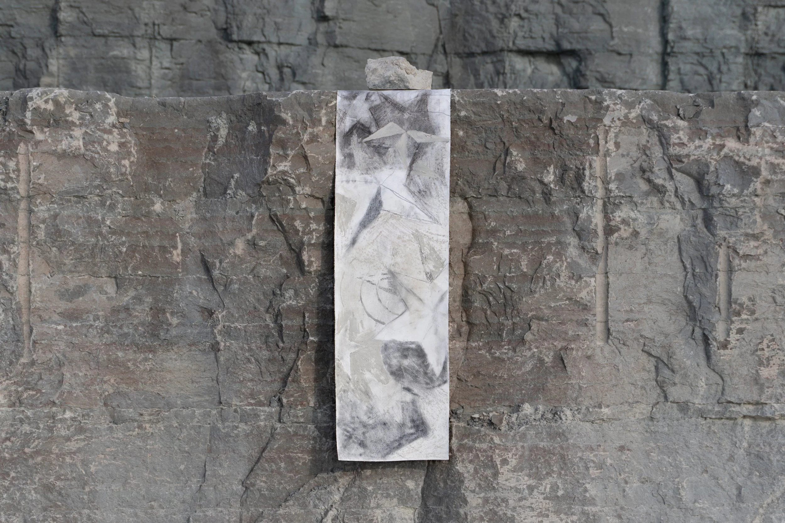 In the Bag of Stars (VII). 
Graphite on and lime stone mud on canvas.