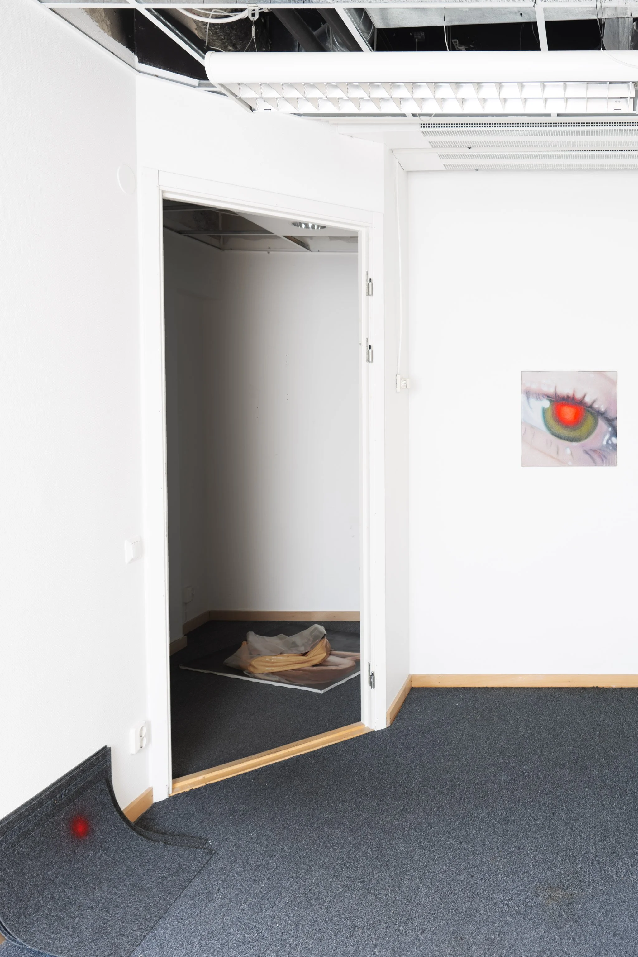 Eye ghost (red dot I), oil on canvas