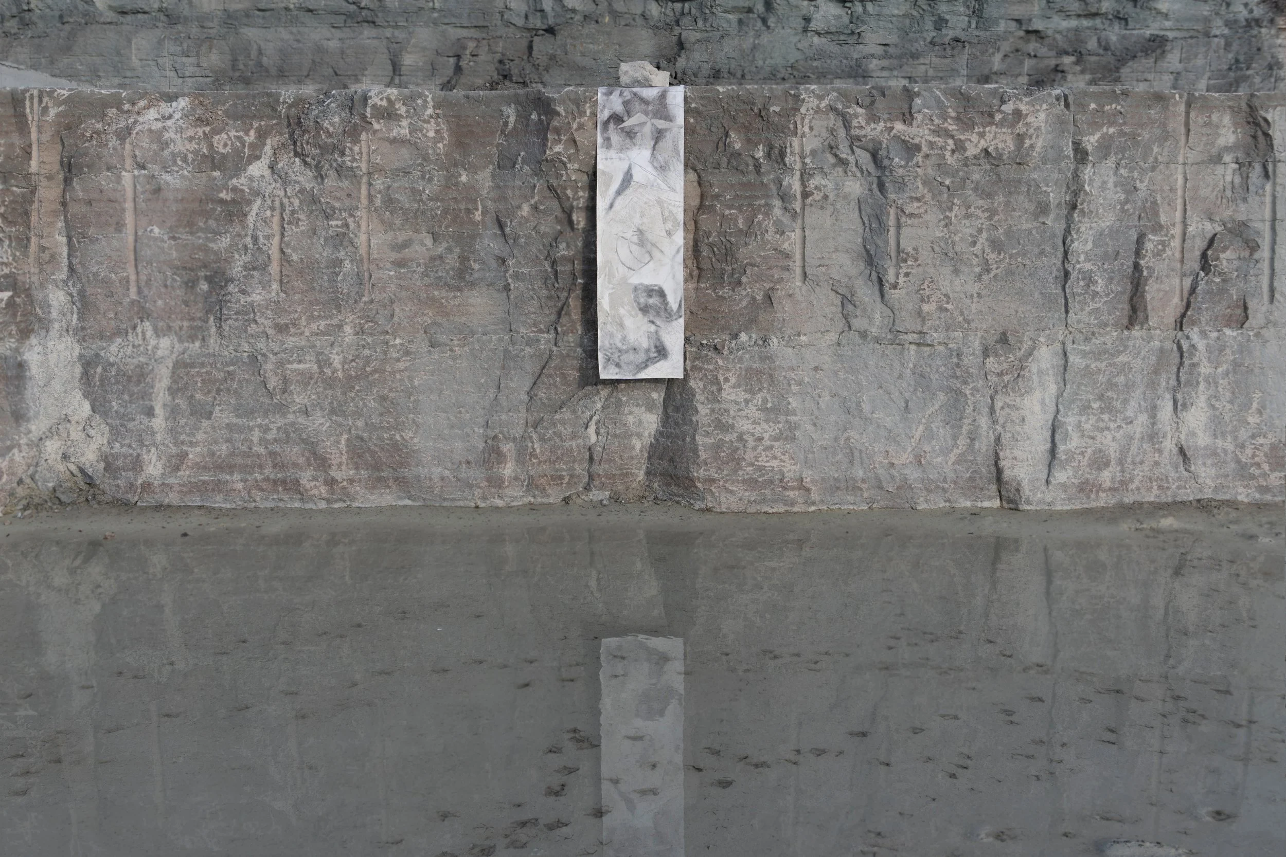 In the Bag of Stars (VII). 
Graphite on and lime stone mud on canvas. 