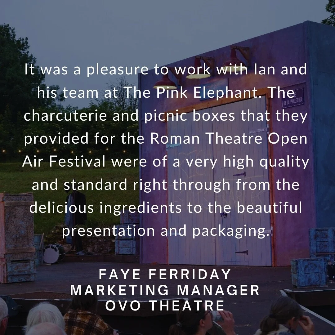 This summer, we had the joy of providing charcuterie picnic boxes for 70 shows over three months in St. Albans &mdash; our very first summer-long festival contract!

Huge thanks to Adam, Faye, Martin and the wider team for an incredible experience. Y