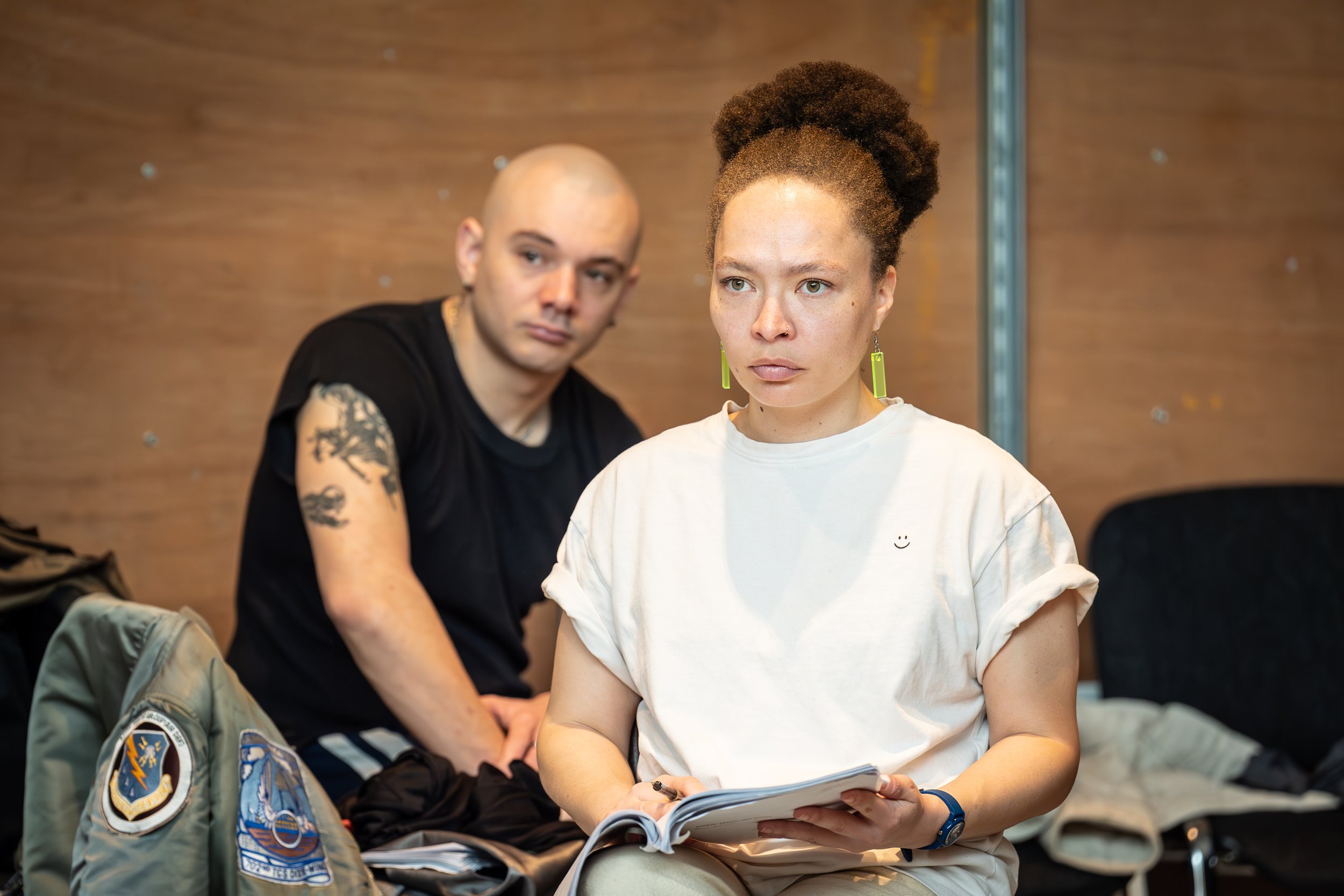 Dillon Scott-Lewis and Paksie Vernon in rehearsals for People, Places & Things in the West End. Credit Marc Brenner. -828.jpg