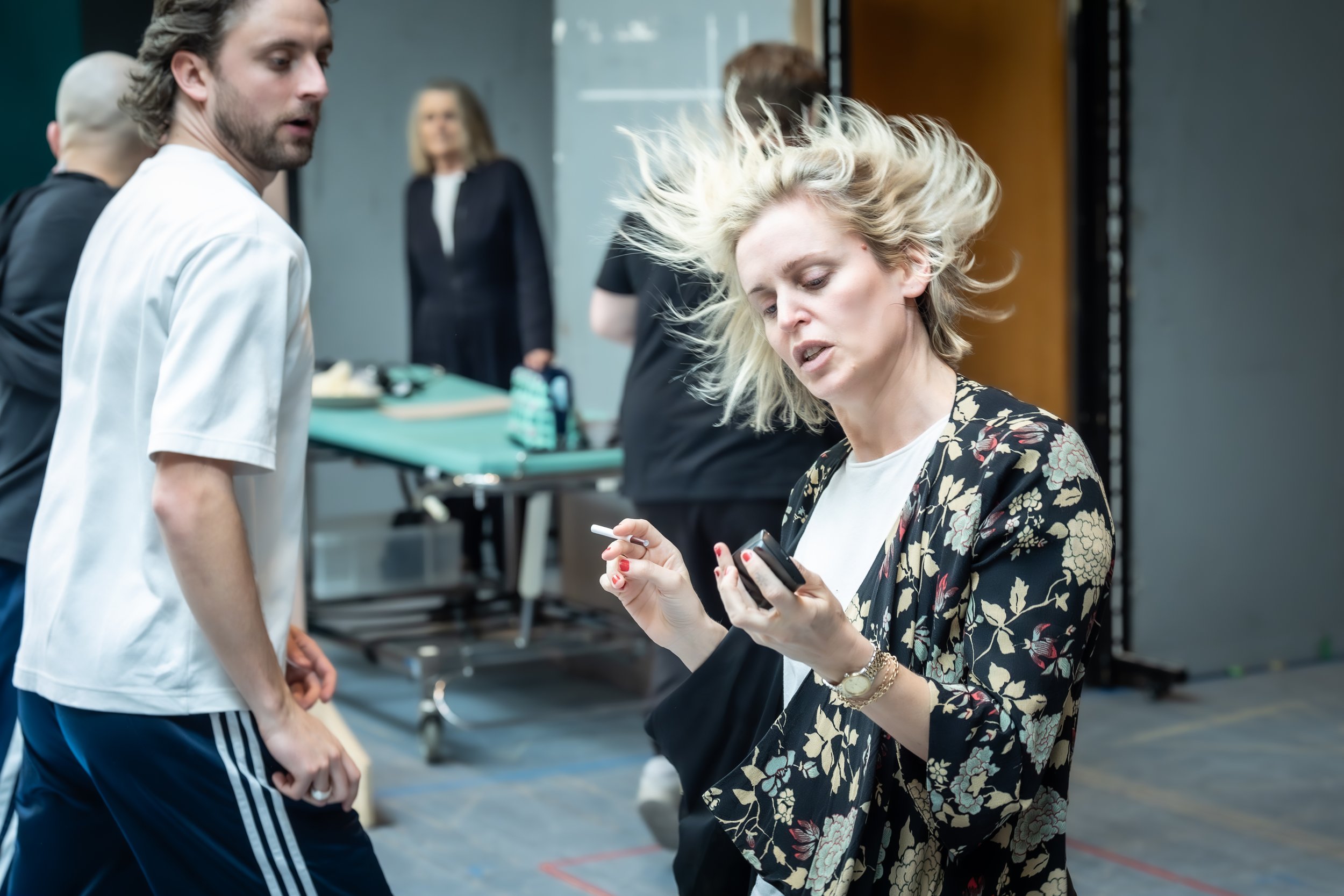 Ryan Hutton and Denise Gough in rehearsals for People, Places & Things in the West End. Credit Marc Brenner. -2435.jpg