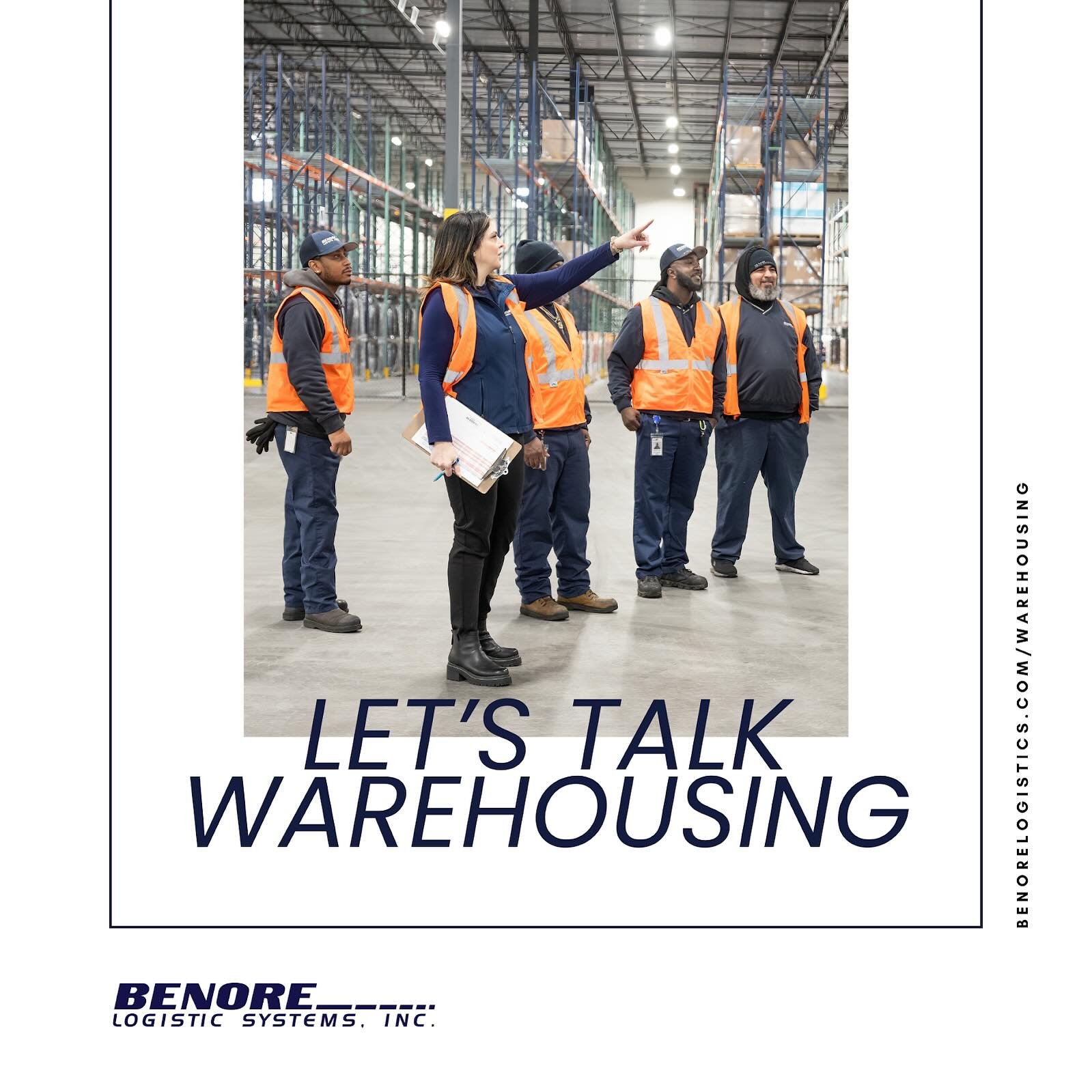 Let&rsquo;s talk warehousing!

Benore Logistic Systems, Inc. offers a suite of services tailored to your needs:

&bull; Transload
&bull; Picking/Packing/Repacking
&bull; Cross-Dock
&bull; Short &amp; Long-Term Storage
&bull; Inventory Management
&bul