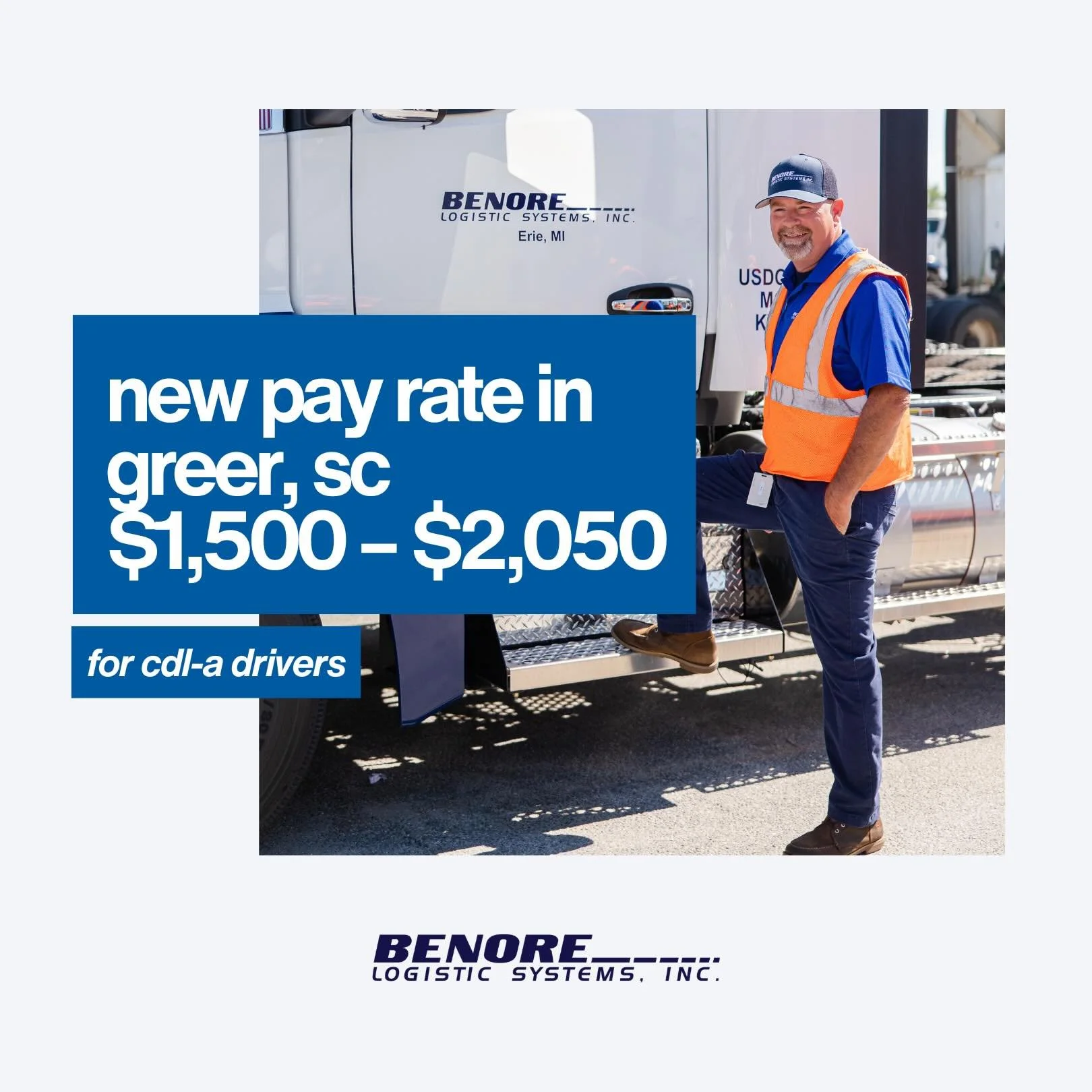 GREER DRIVERS: NEW HIGHER PAY.

&bull; A Shift: $25.00/hr base | Earn up to $26.50/hr &bull; B Shift: $27.00/hr base | Earn up to $28.50/hr &bull; Weekend earnings up to $30.50/hr &bull; Saturday overtime up to $45.75/hr

✓ Home Daily ✓ No-Touch Frei