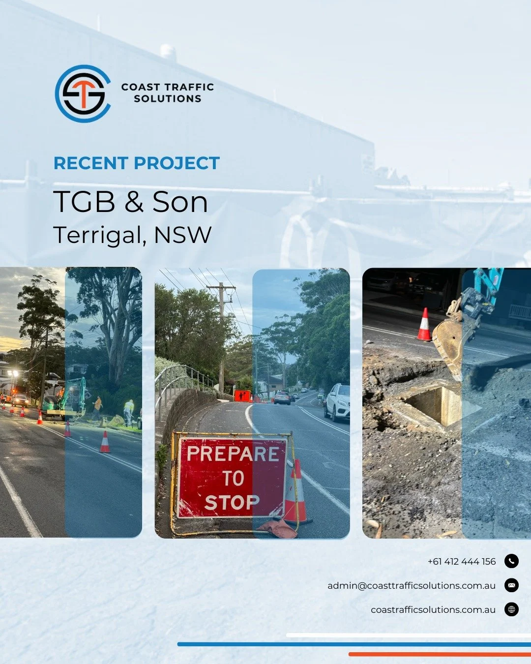 CTS was proud to provide traffic management support for TGB &amp; Son in Terrigal, helping keep the site safe, traffic flowing, and the community moving with minimal disruption.
Great teamwork, smooth operations, and another job well done! 

#traffic